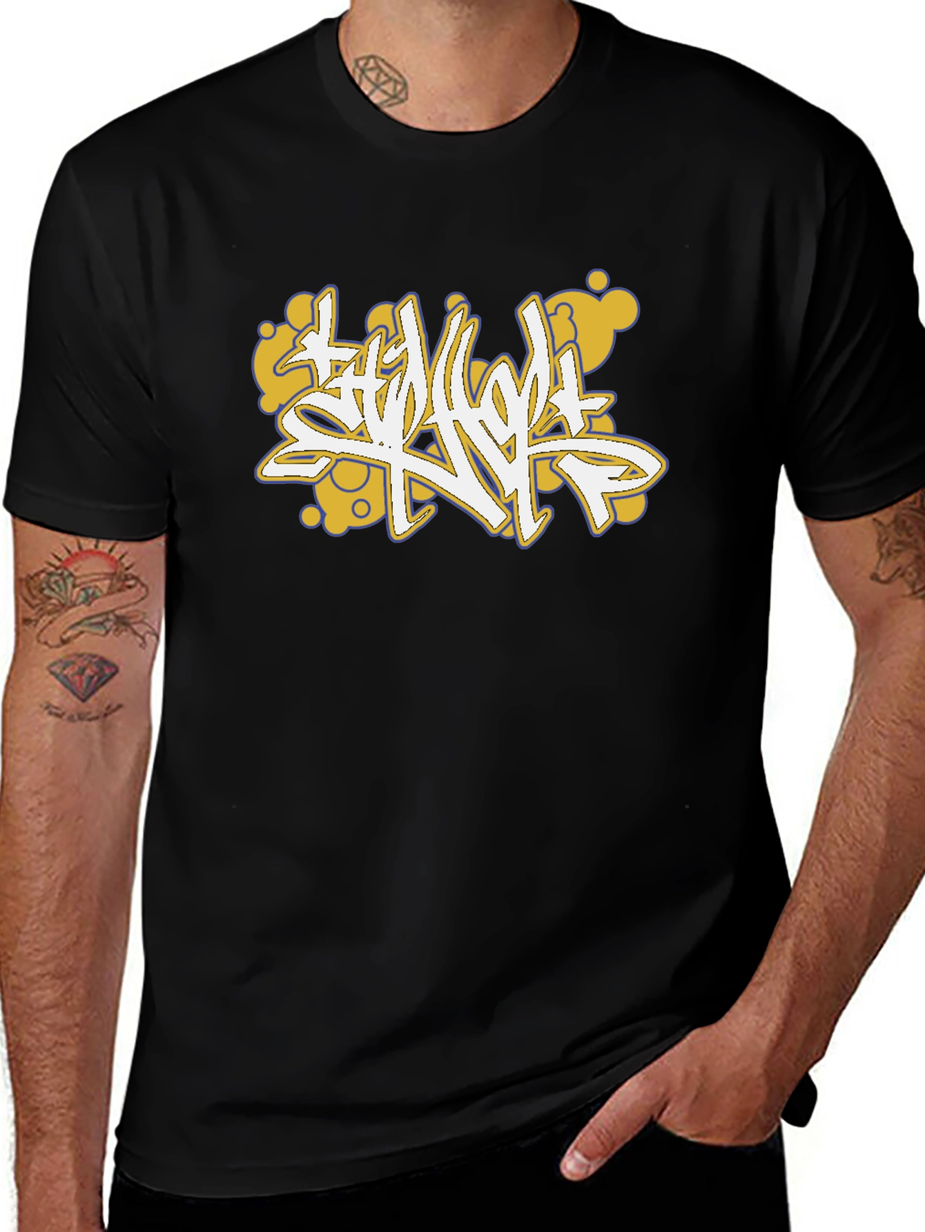 Graffiti Art Black Cotton Tee