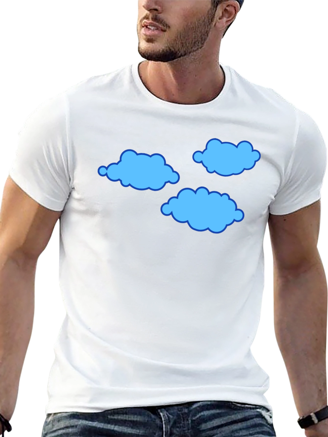 Cloud Print T-Shirt - Soft Cotton Blend