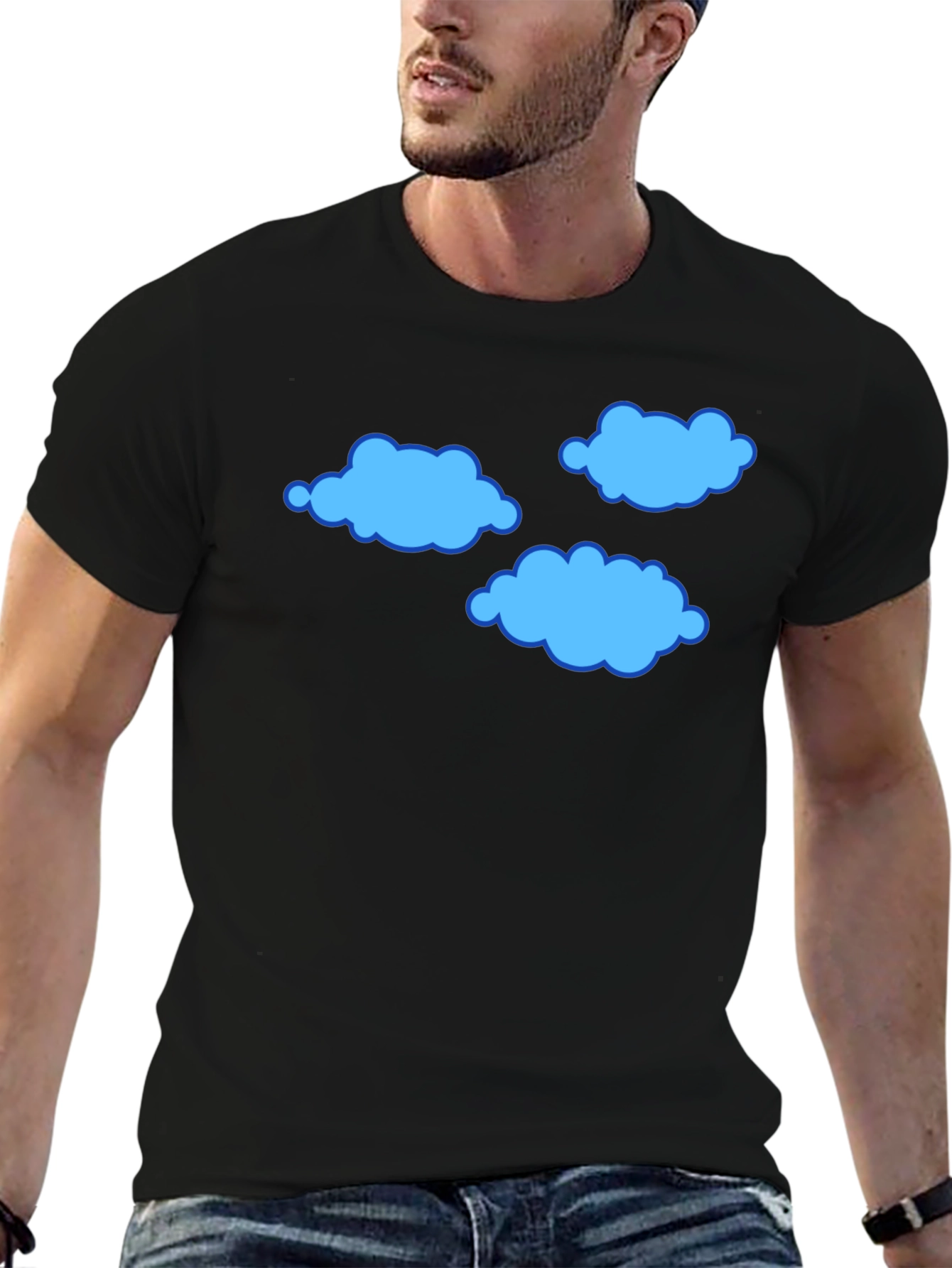 Cloud Print T-Shirt - Soft Cotton Blend