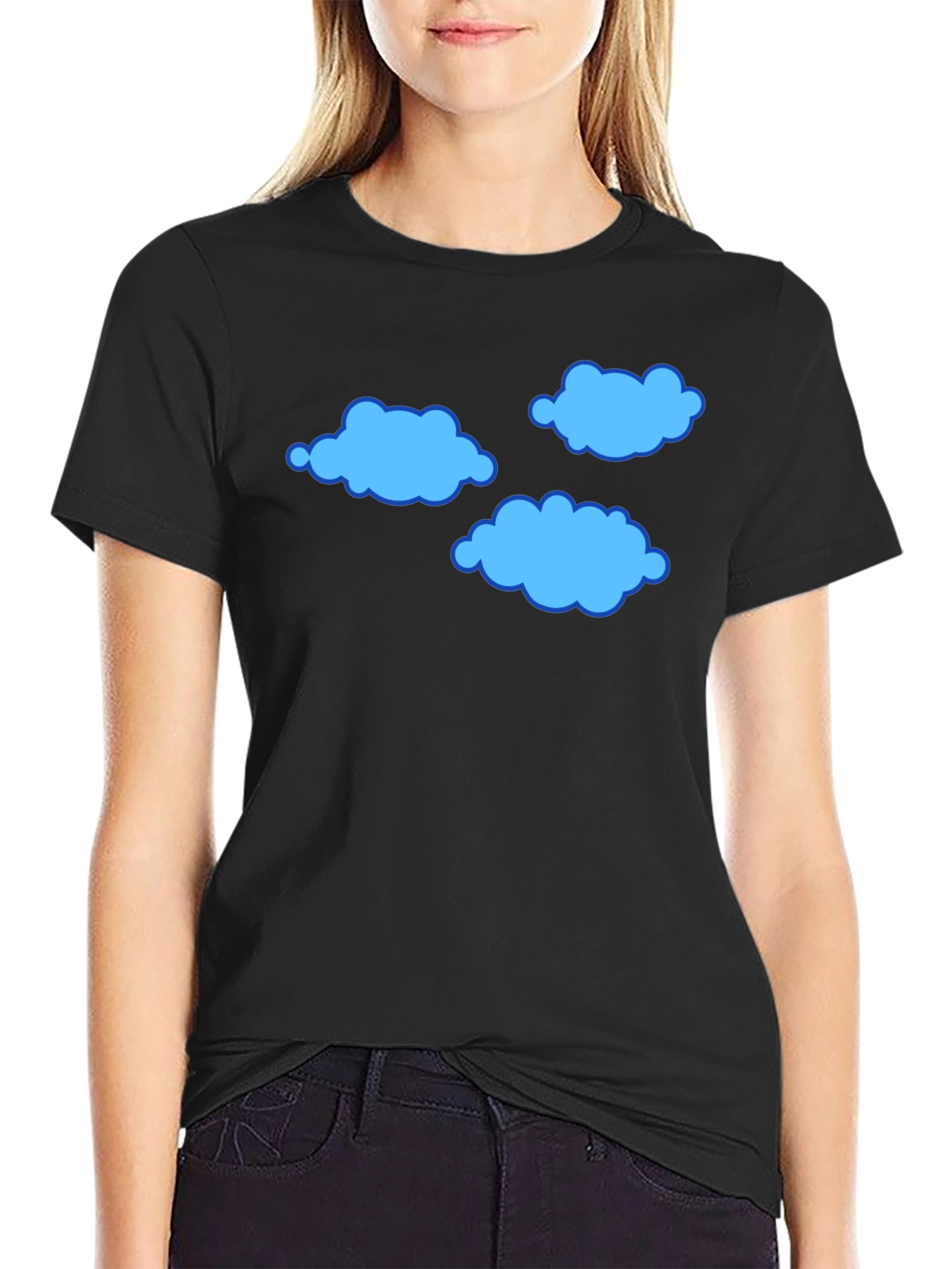 Cloud Print T-Shirt - Soft Cotton Blend