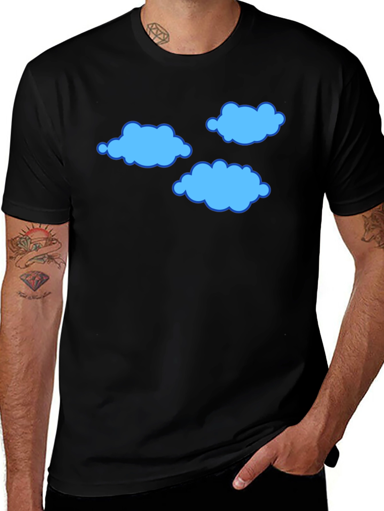 Cloud Print T-Shirt - Soft Cotton Blend