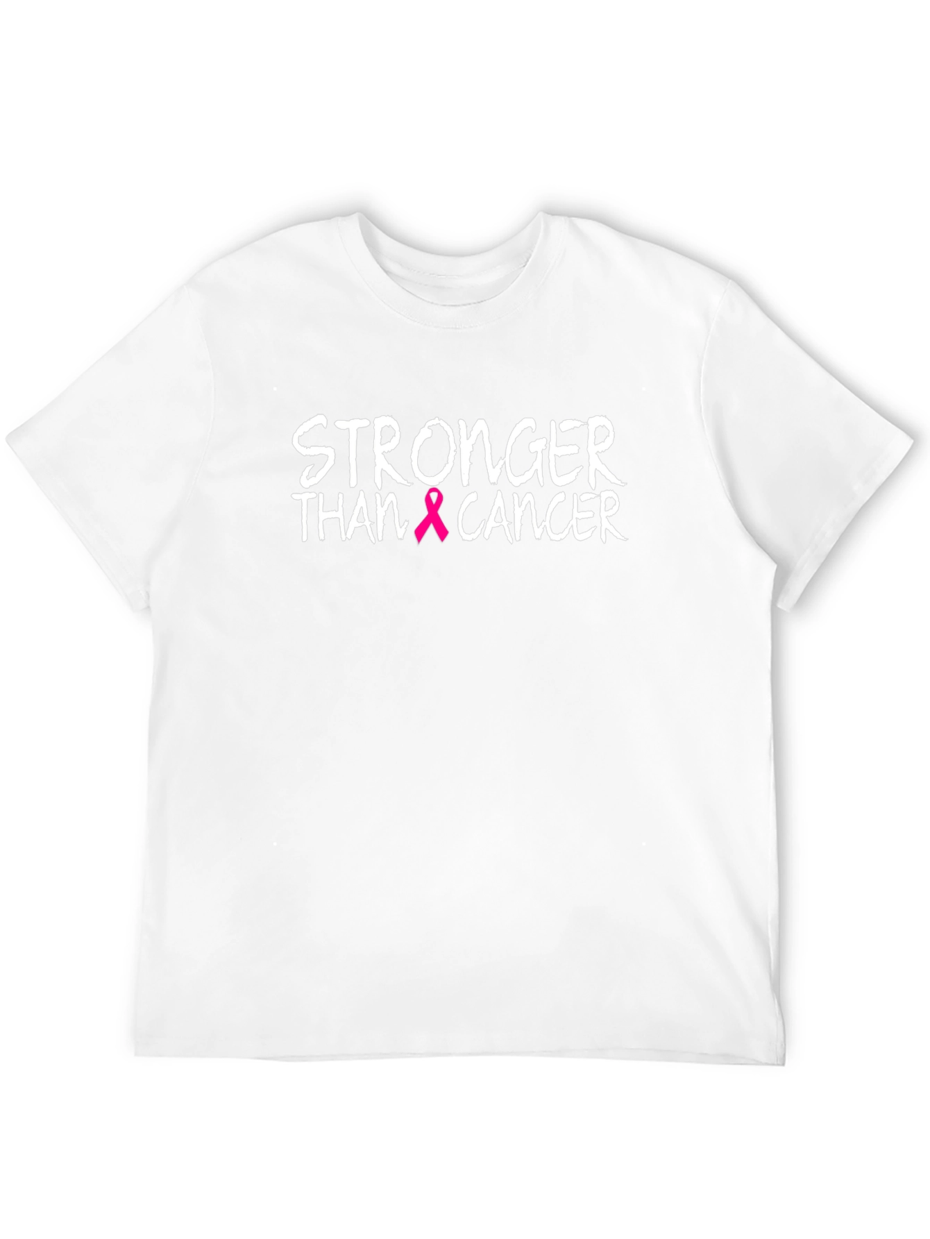 Stronger Than Cancer Awareness Ribbon Black T-Shirt