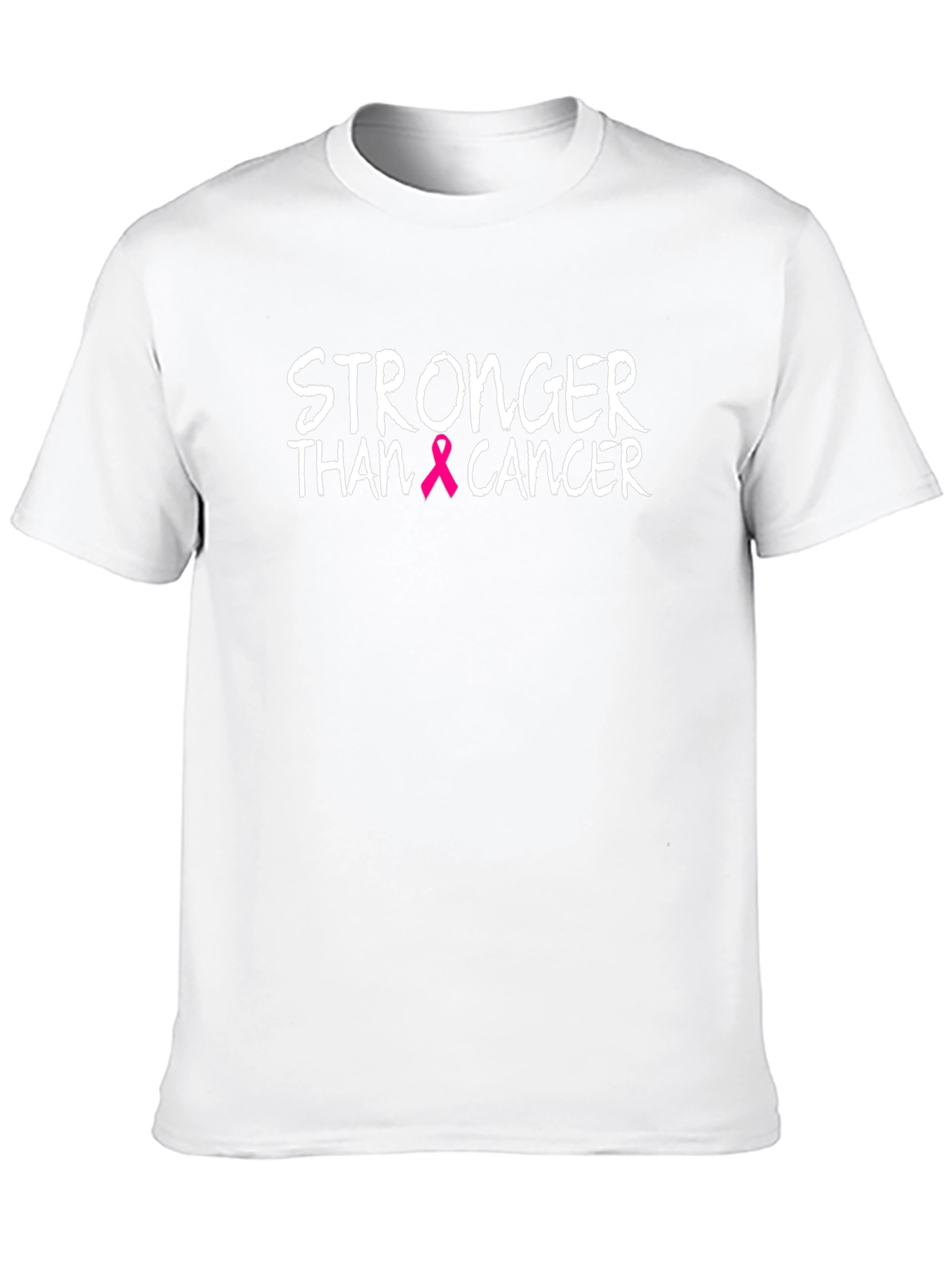 Stronger Than Cancer Awareness Ribbon Black T-Shirt