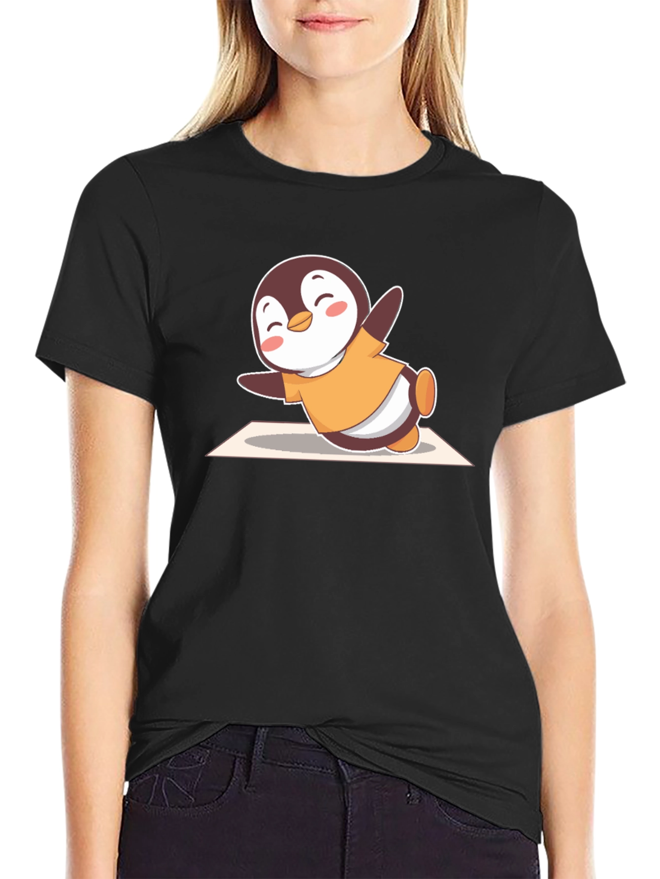 Cute Penguin Yoga T-Shirt