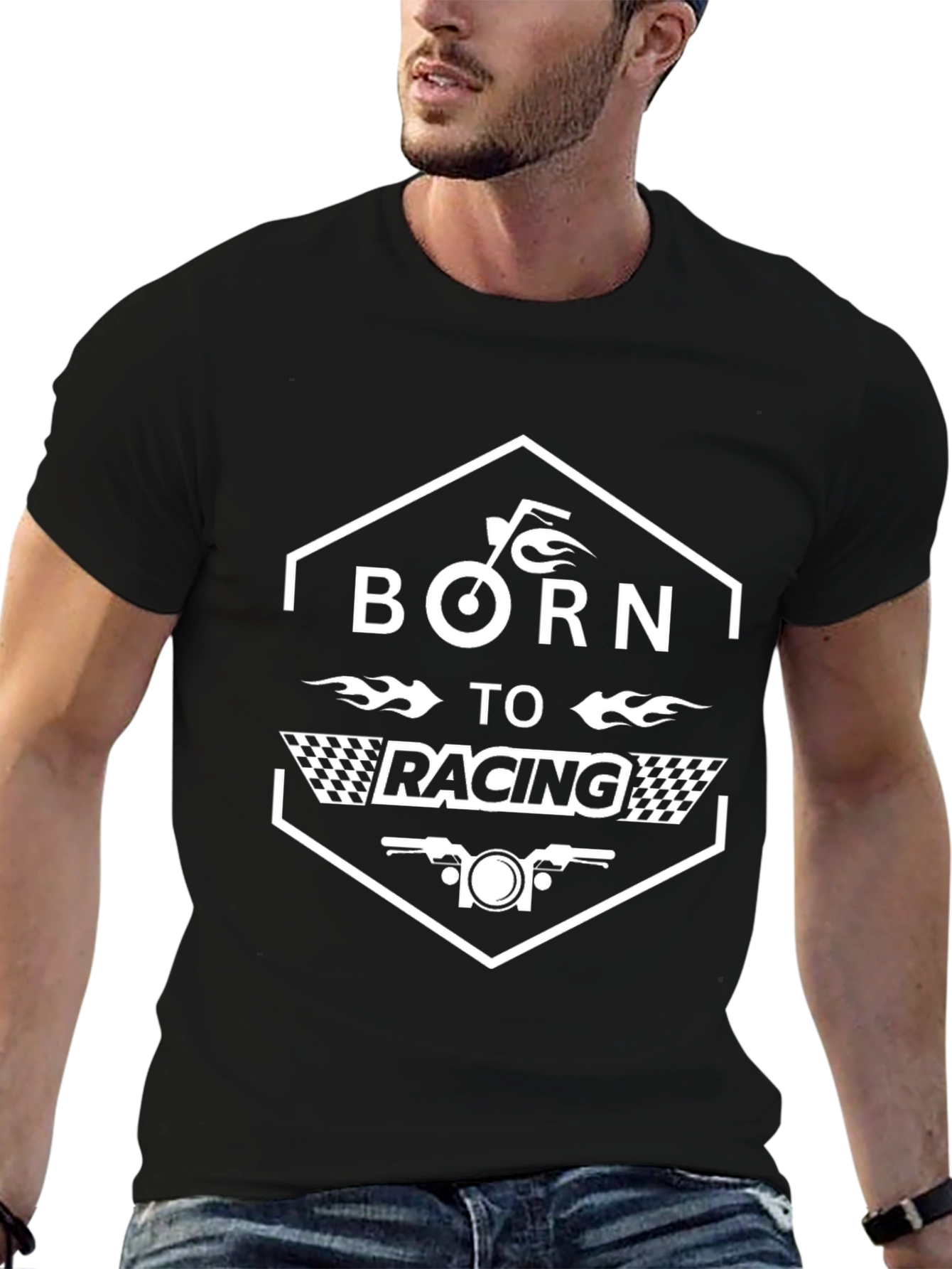 Born to Racing Graphic Tee - Black