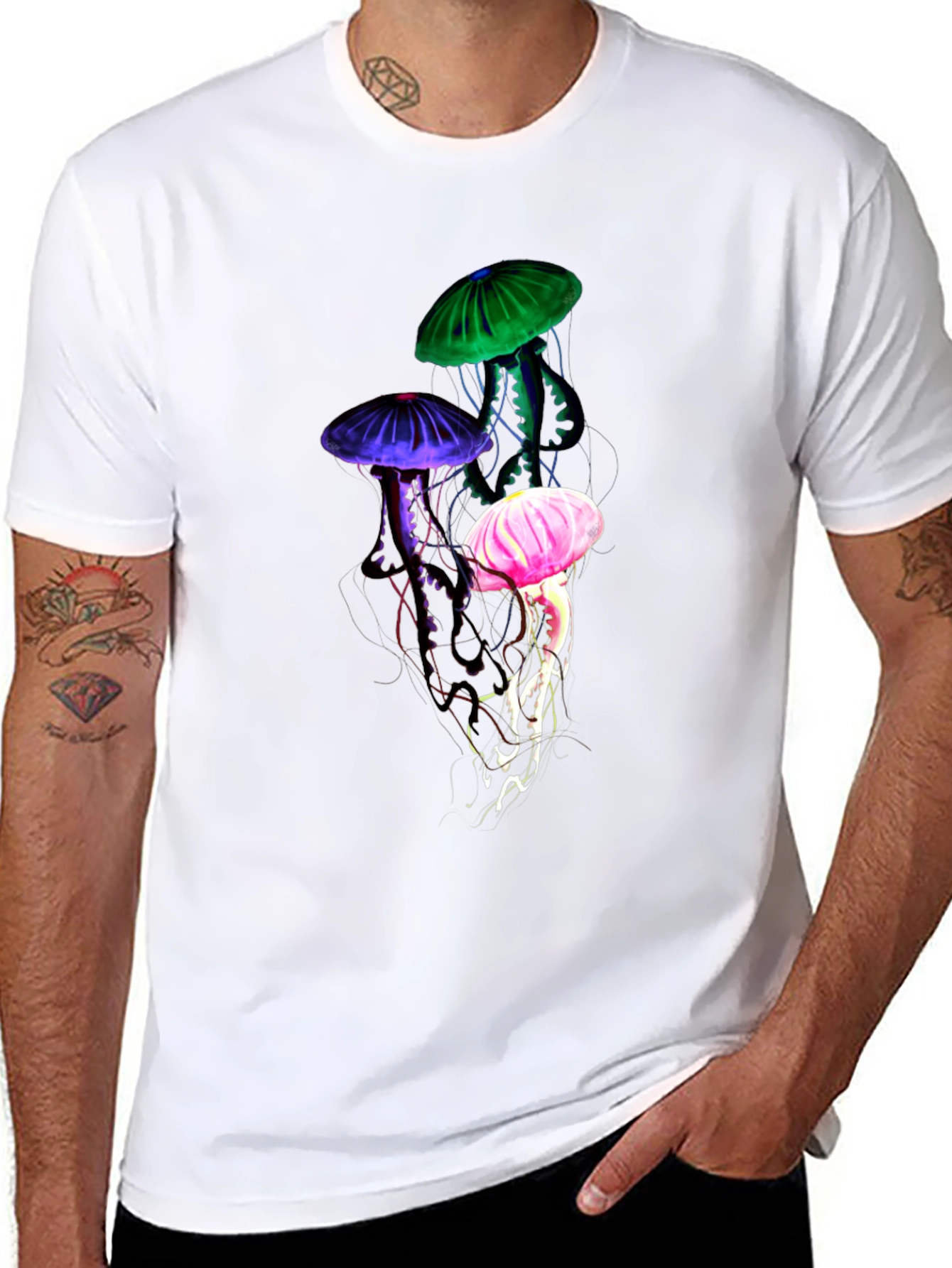 Jellyfish Graphic Tee - Mens Black T-Shirt