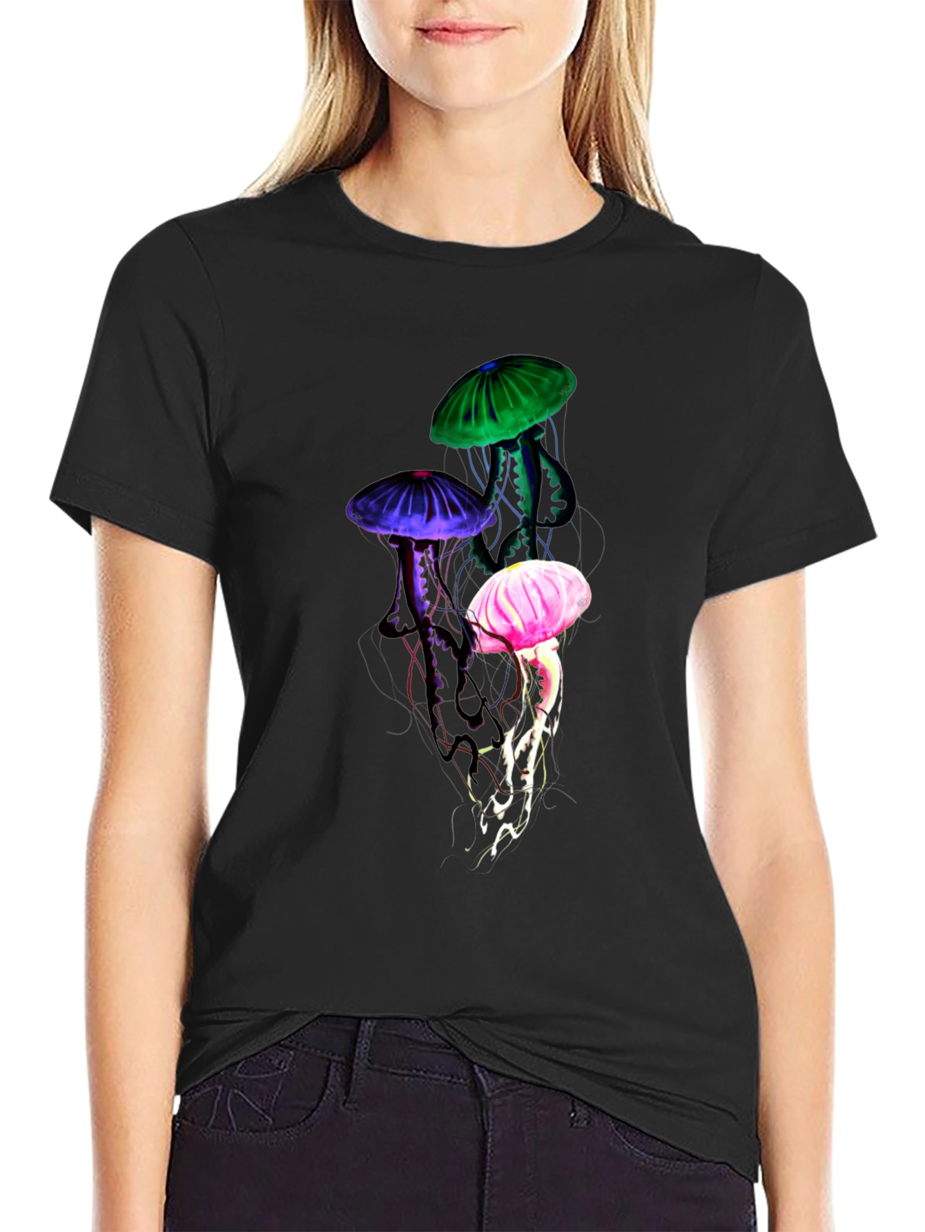 Jellyfish Graphic Tee - Mens Black T-Shirt
