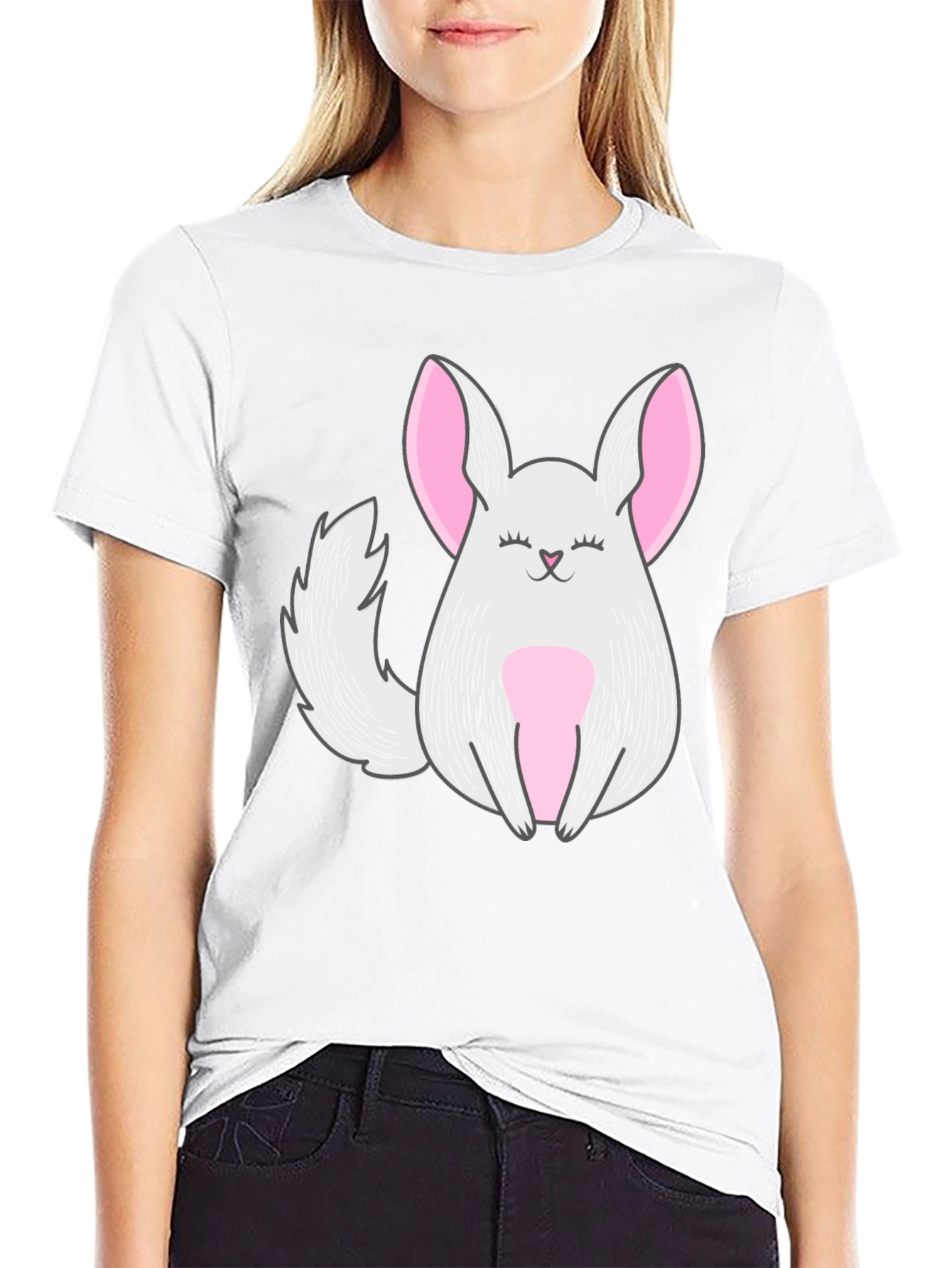 Cute Chinchilla Graphic Tee - Black Unisex Shirt