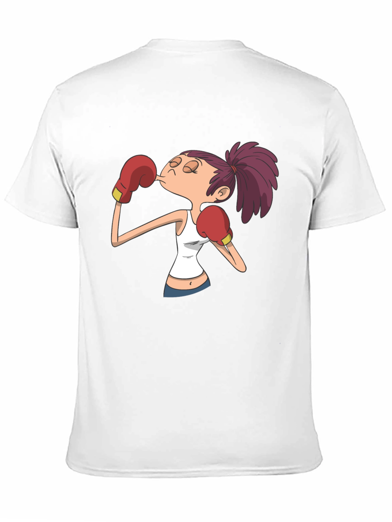 Cartoon Boxer Graphic T-Shirt - Black