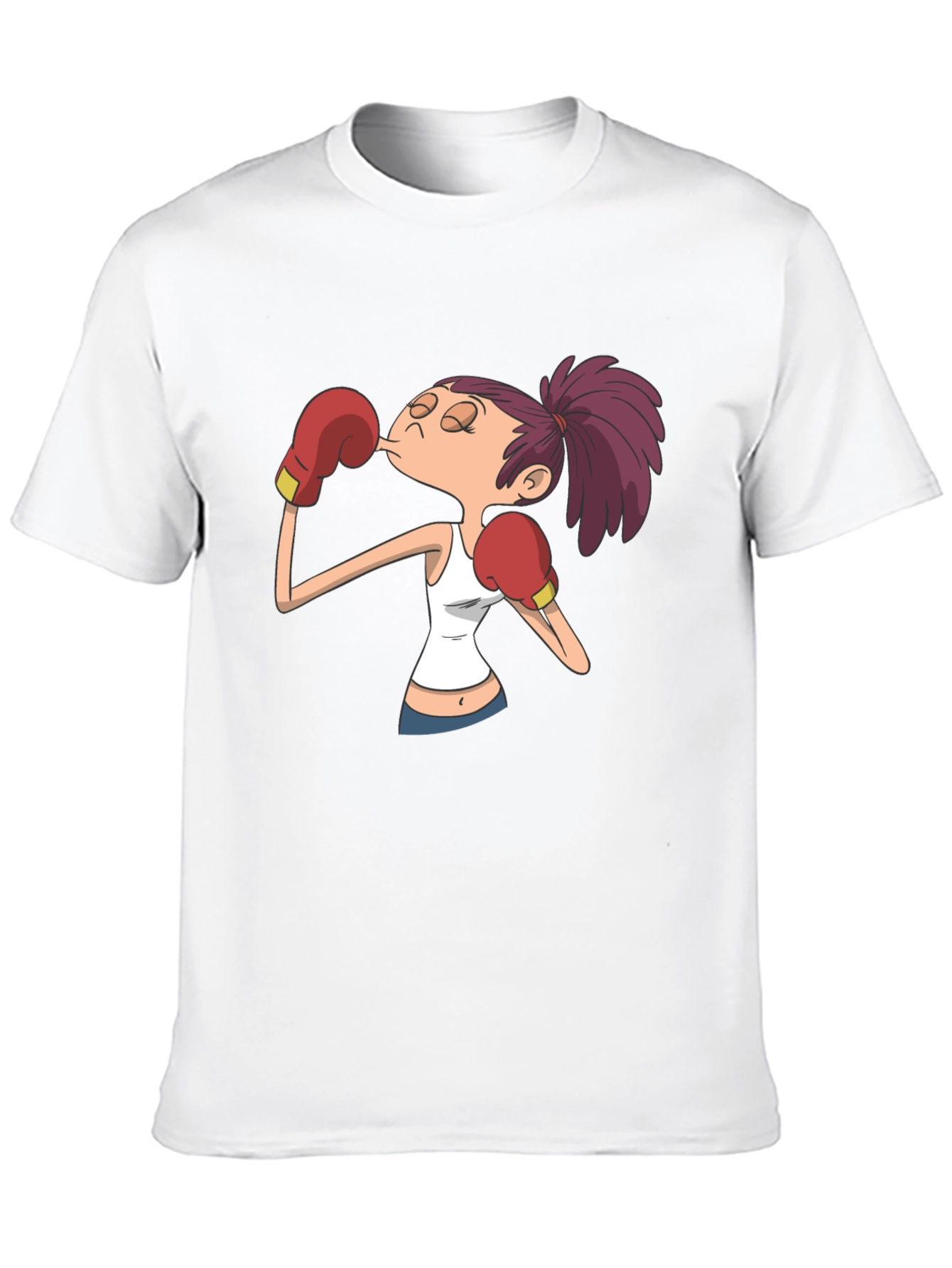 Cartoon Boxer Graphic T-Shirt - Black