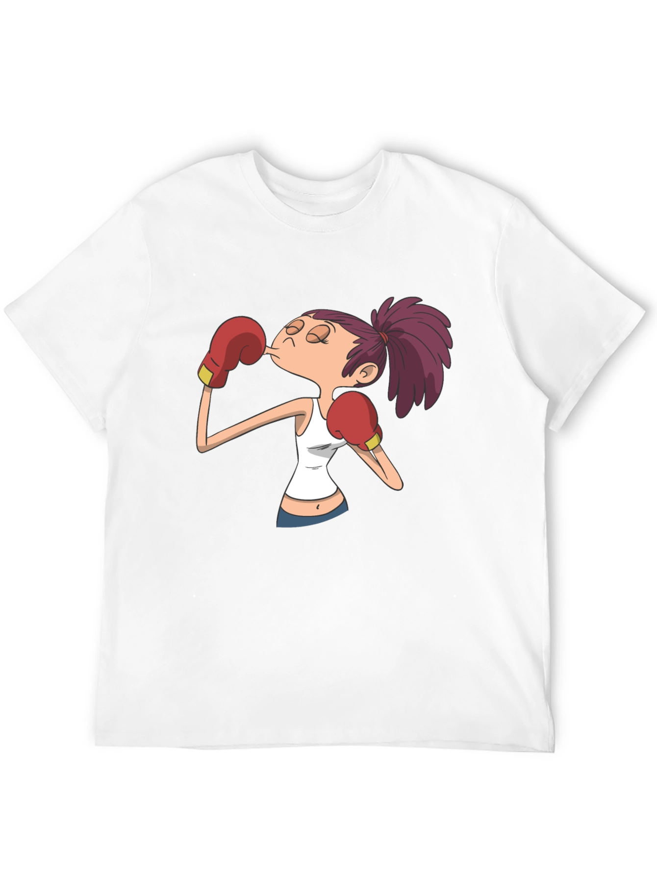 Cartoon Boxer Graphic T-Shirt - Black