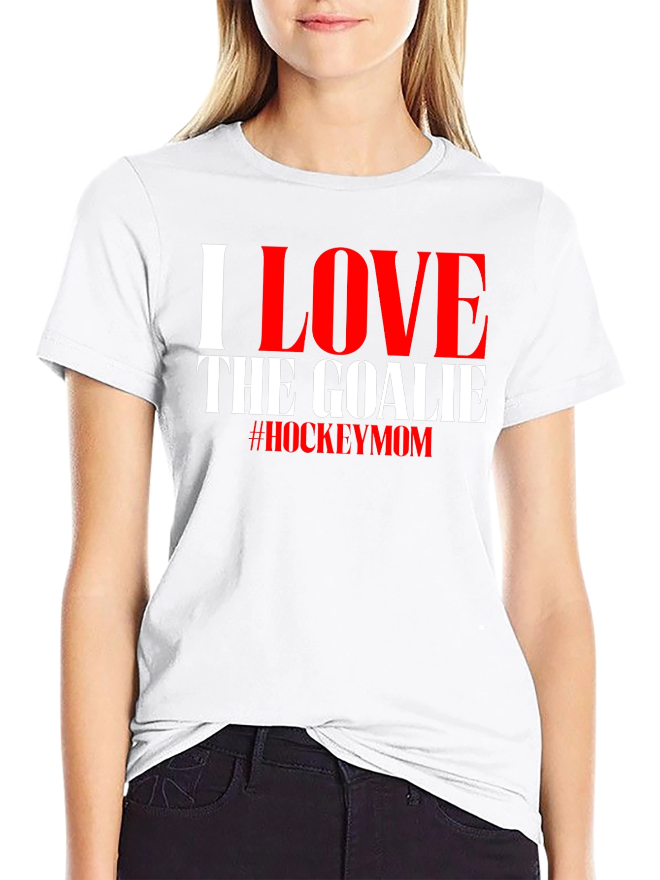 I Love The Goalie Hockey Mom T-Shirt