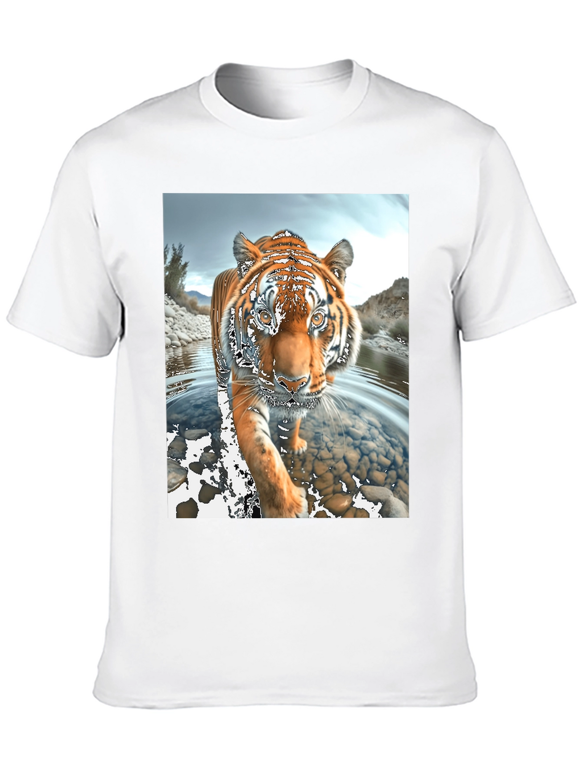 Tiger River Graphic Black T-Shirt