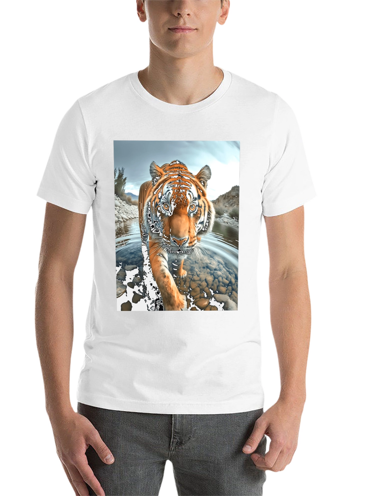 Tiger River Graphic Black T-Shirt