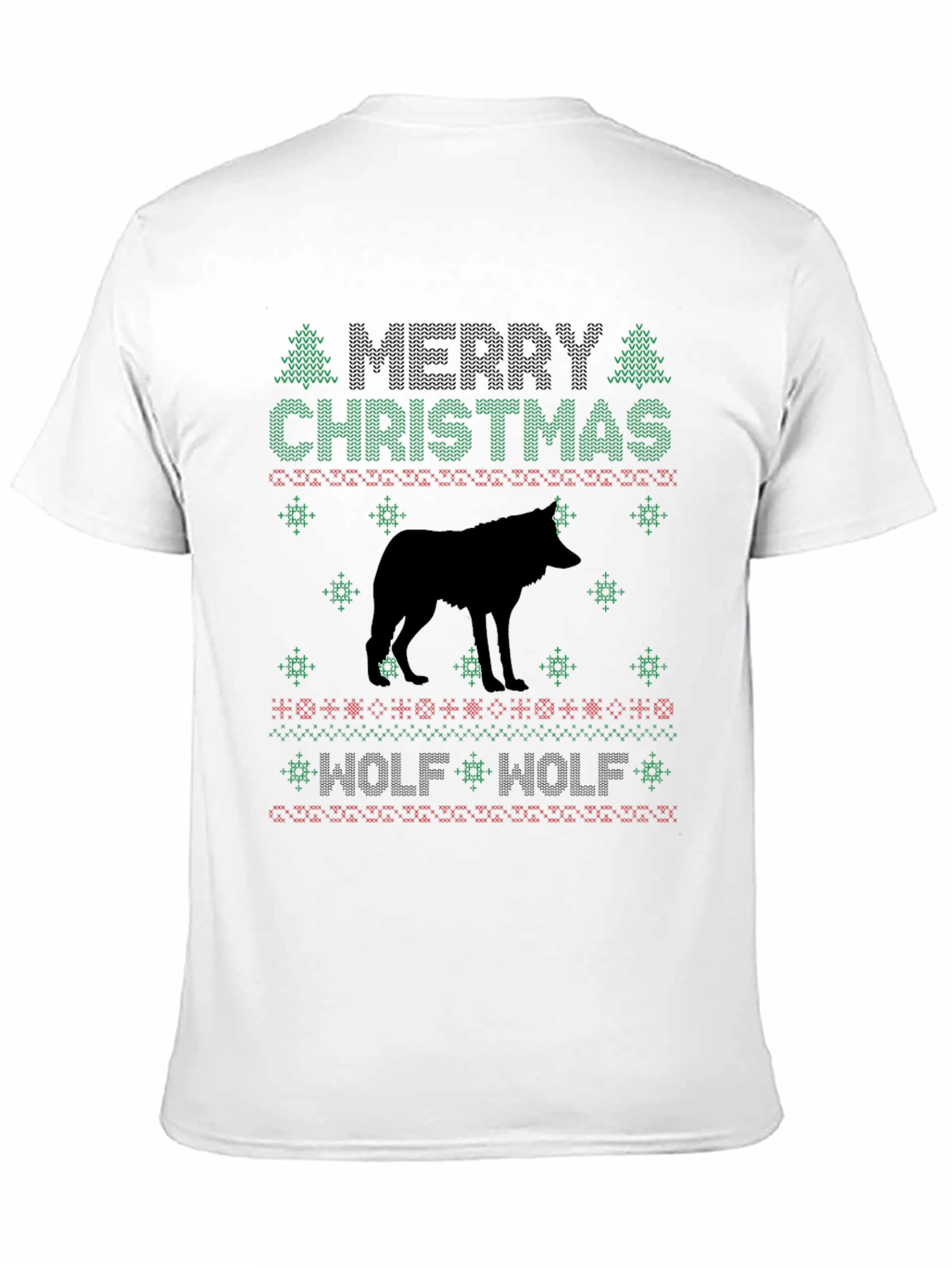 Merry Christmas Wolf Graphic Tee