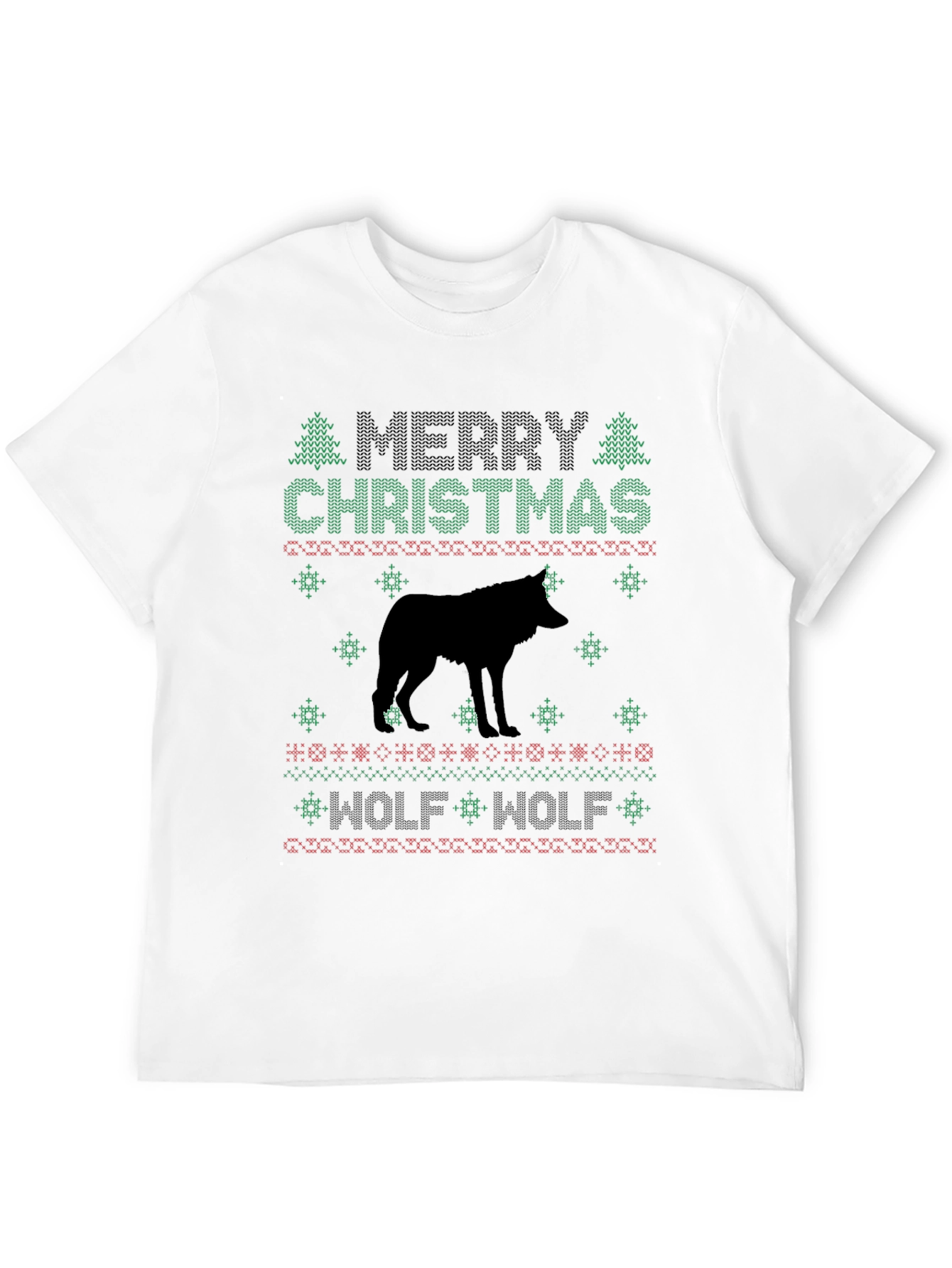 Merry Christmas Wolf Graphic Tee