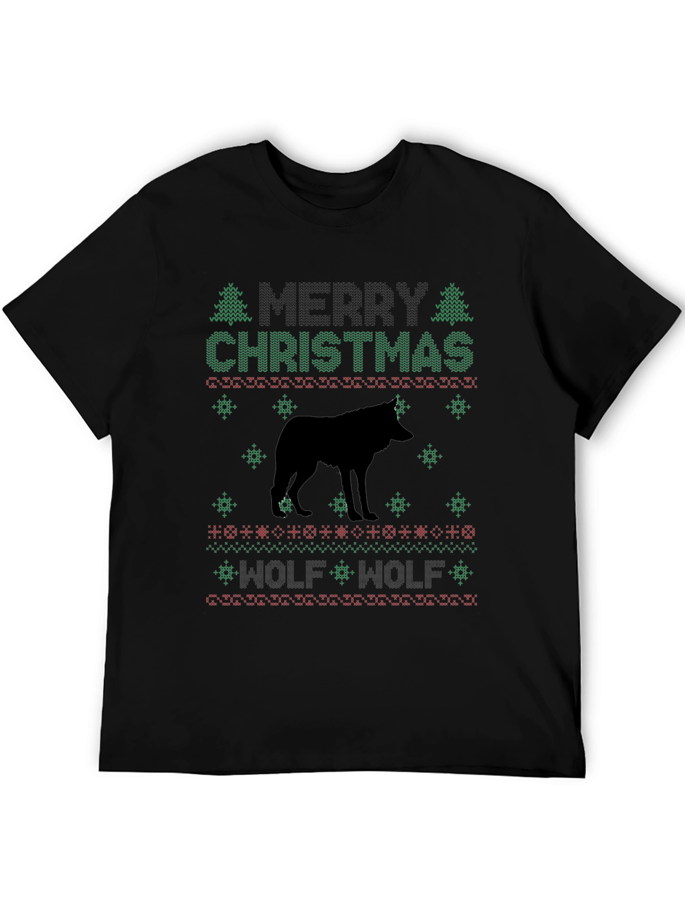 Merry Christmas Wolf Graphic Tee