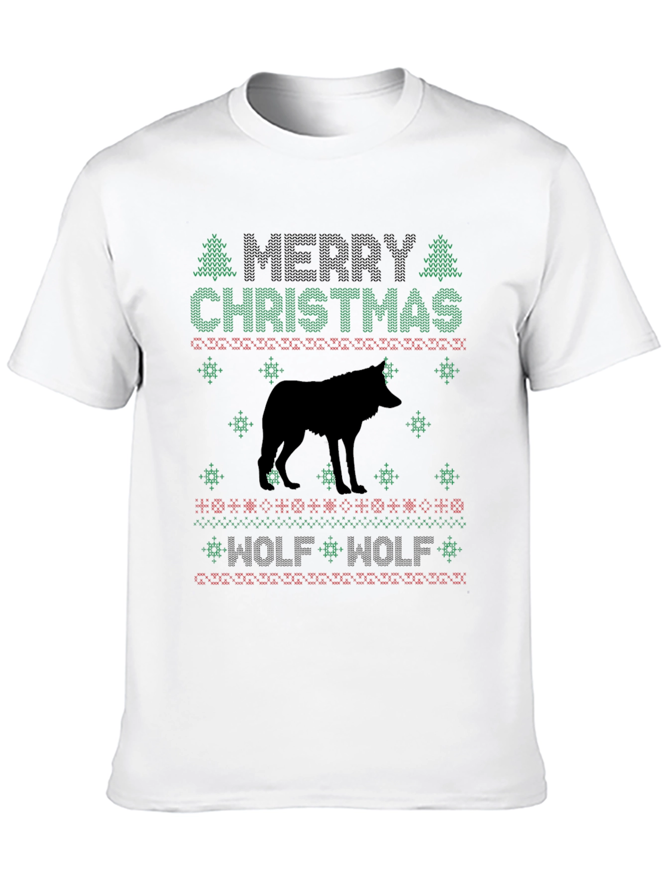 Merry Christmas Wolf Graphic Tee