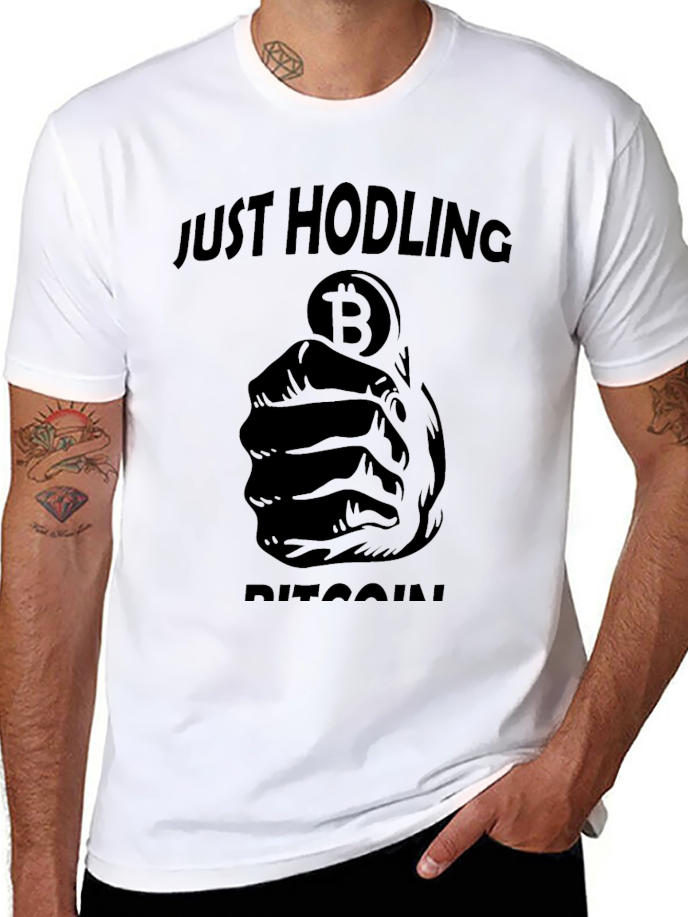 Just Hodling Bitcoin T-Shirt - Crypto Investor Tee