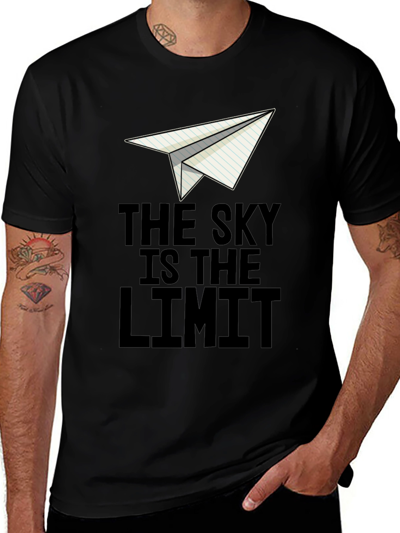 Skys The Limit Paper Plane Graphic Tee - Unisex