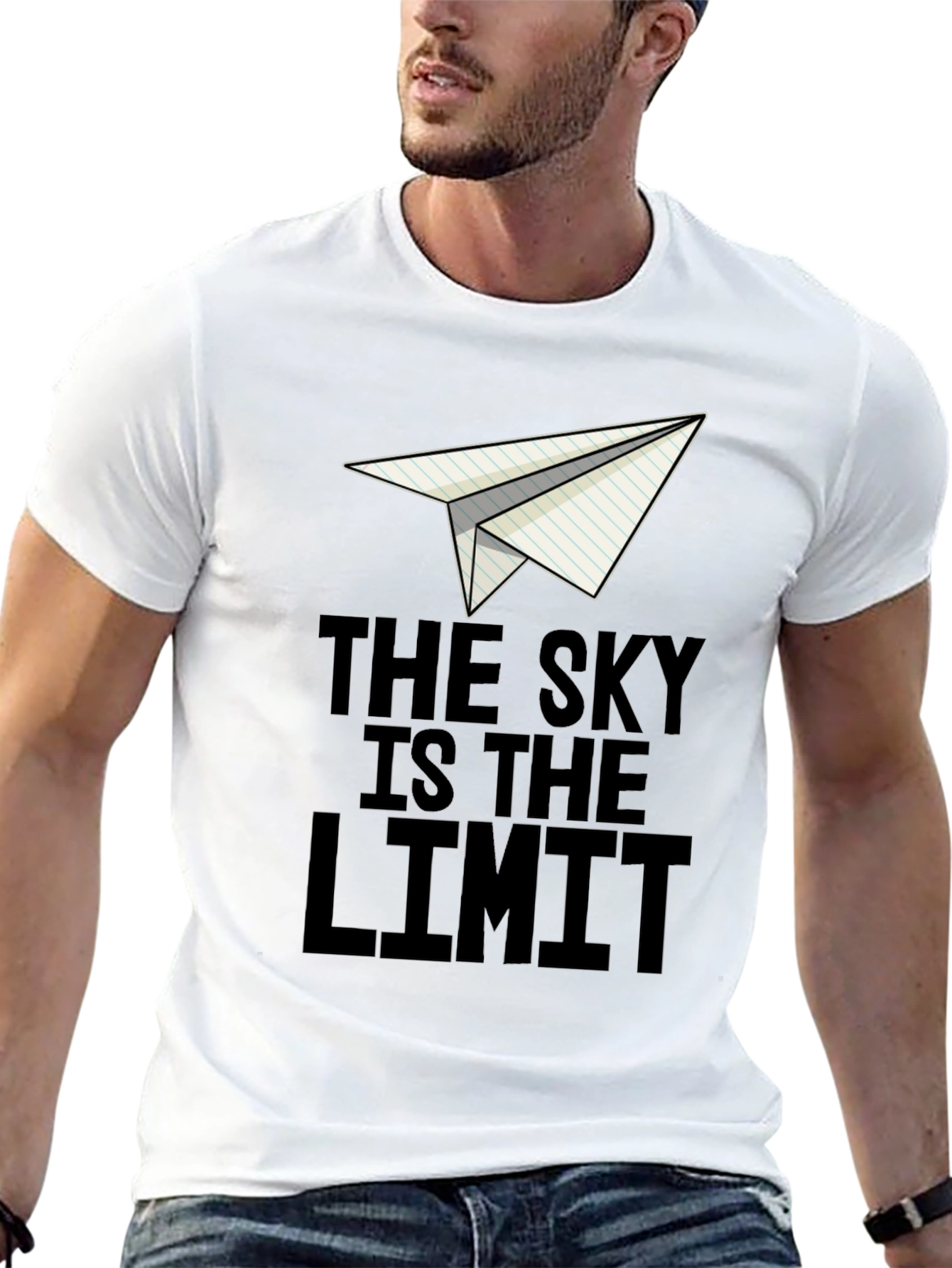 Skys The Limit Paper Plane Graphic Tee - Unisex