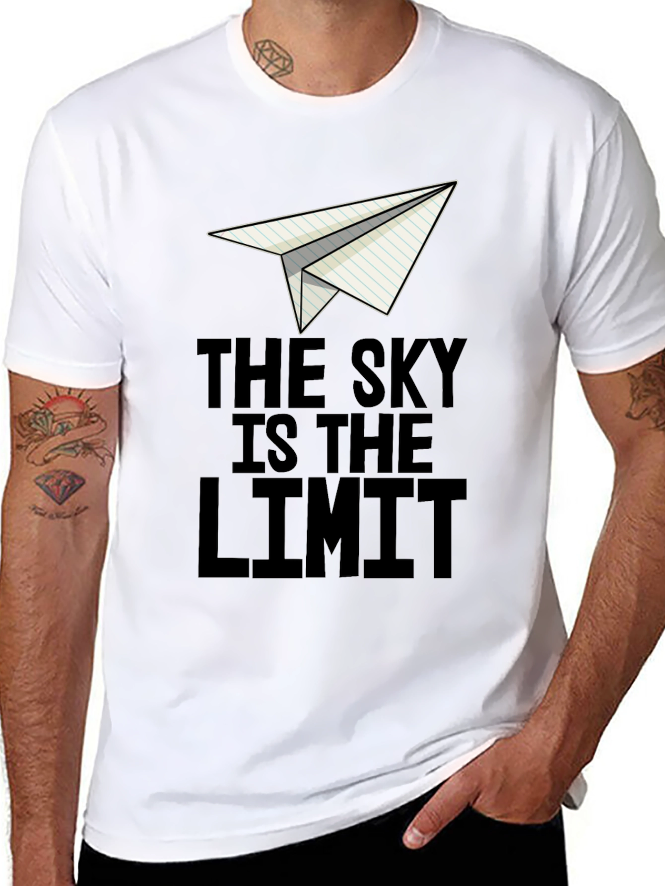 Skys The Limit Paper Plane Graphic Tee - Unisex
