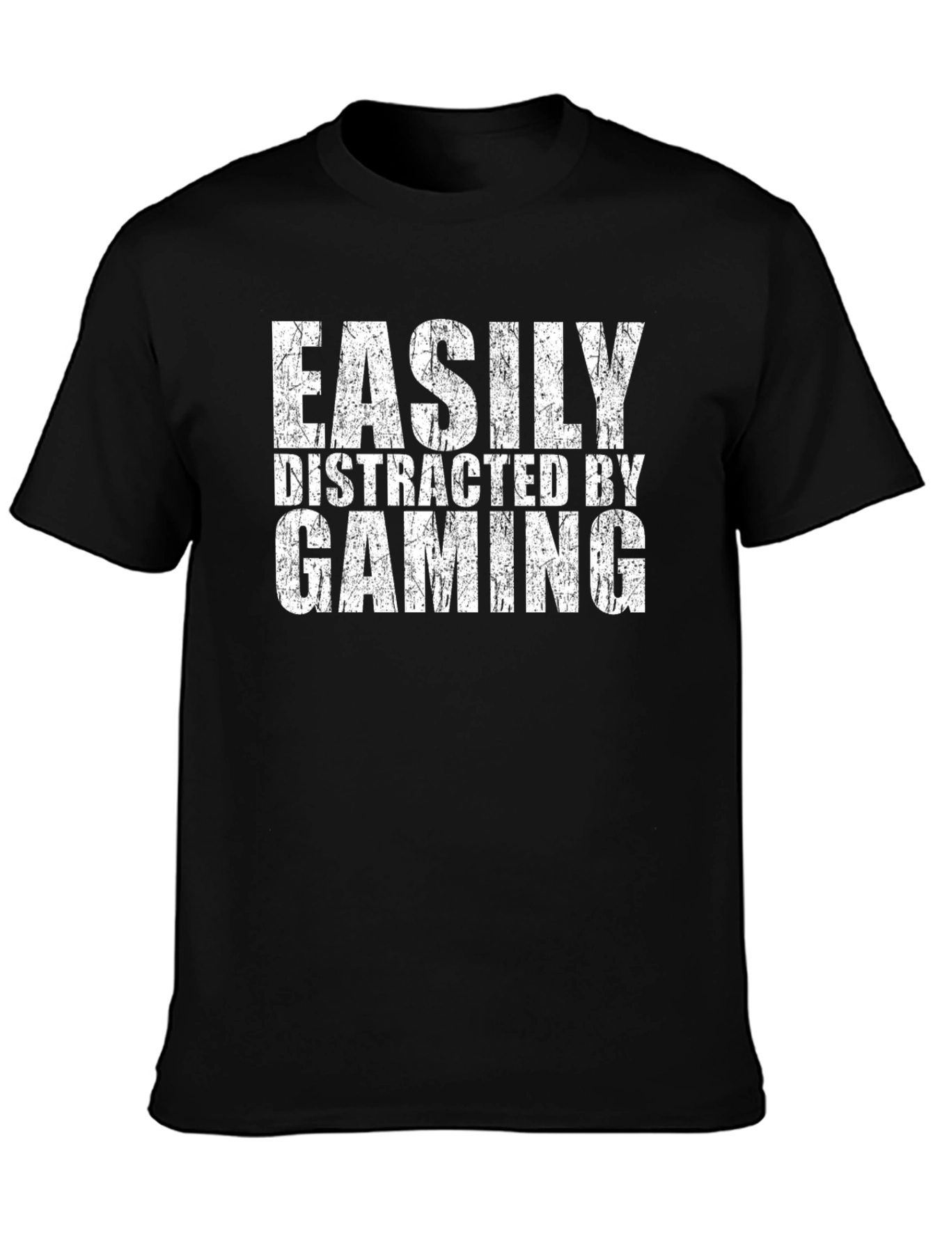 Easily Distracted By Gaming Black T-Shirt