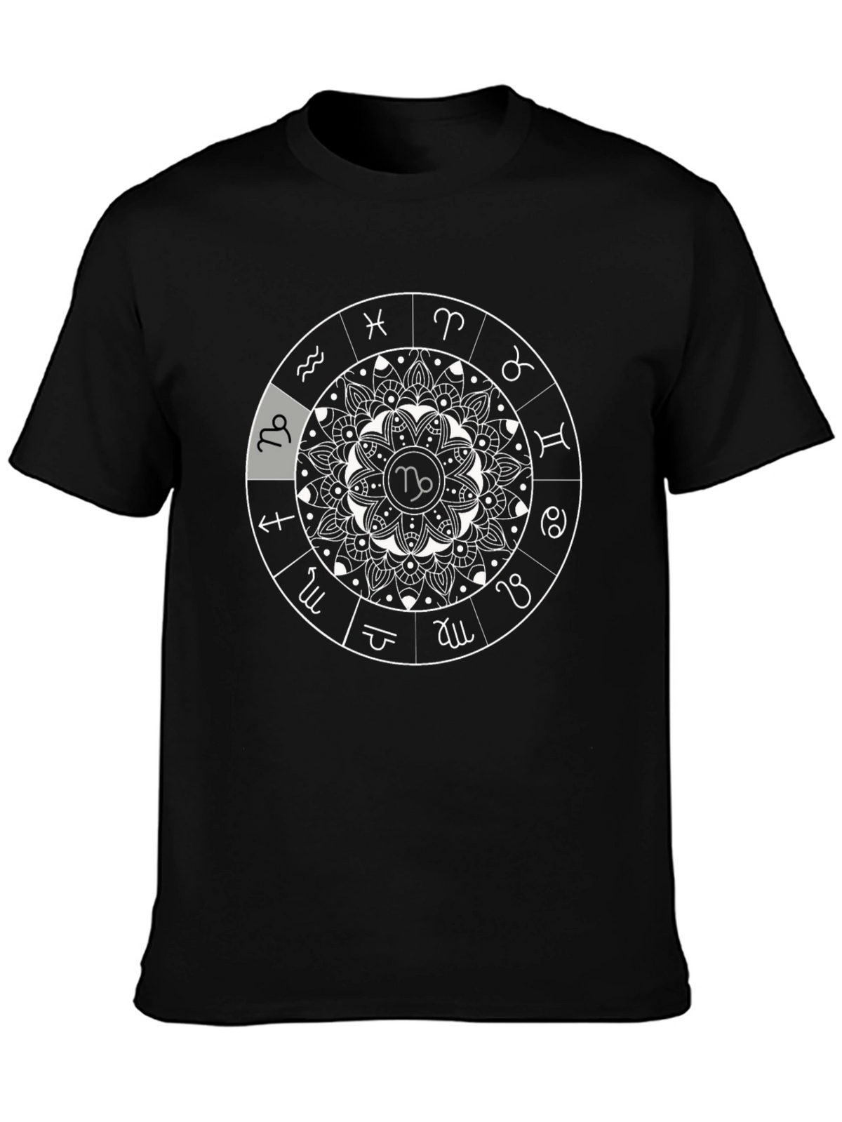 Zodiac Mandala T-Shirt - Capricorn Symbol