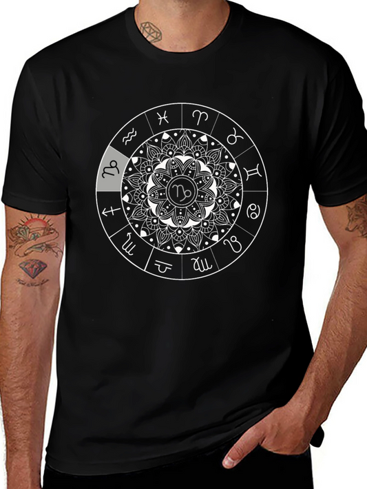 Zodiac Mandala T-Shirt - Capricorn Symbol