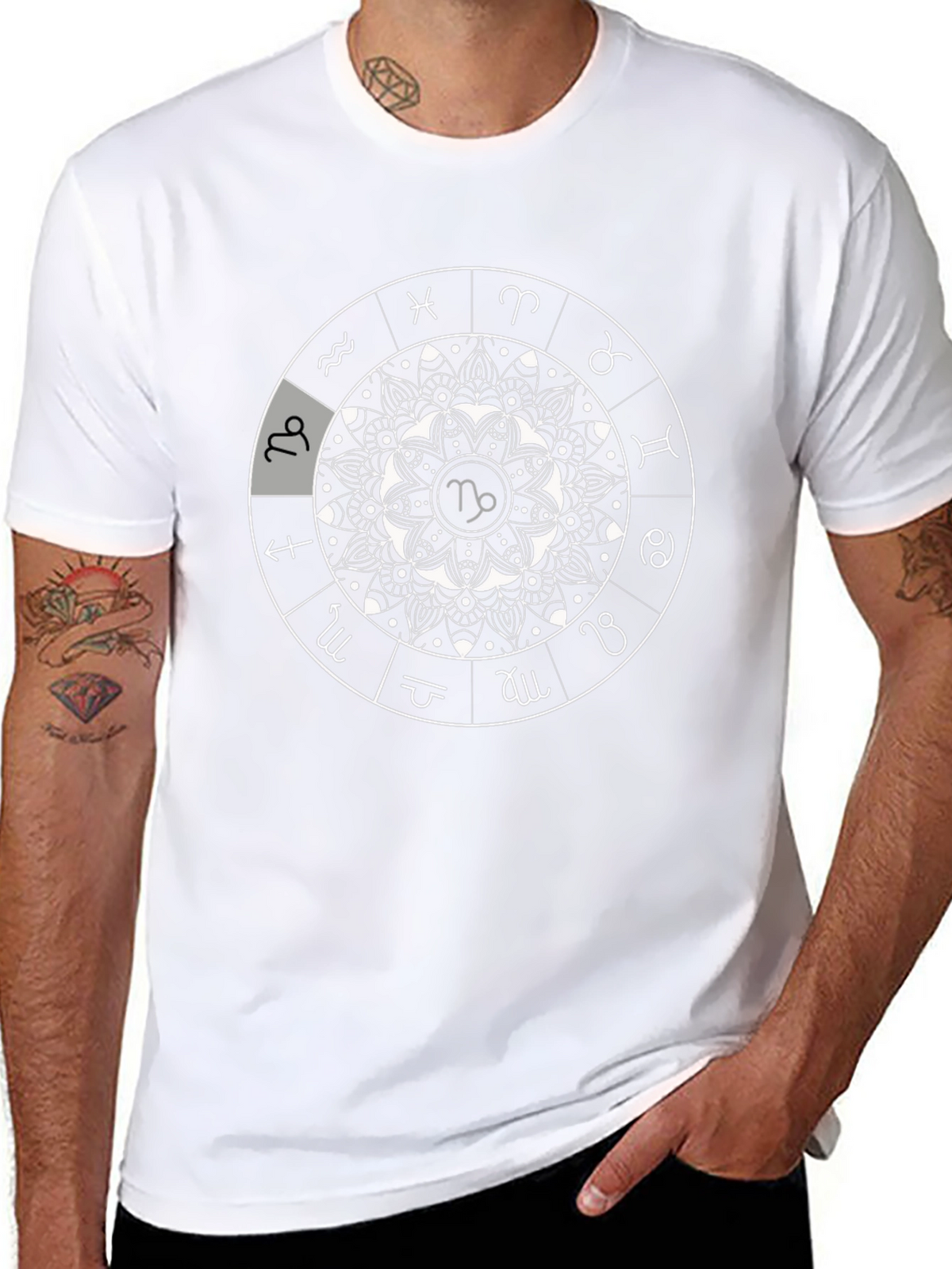 Zodiac Mandala T-Shirt - Capricorn Symbol