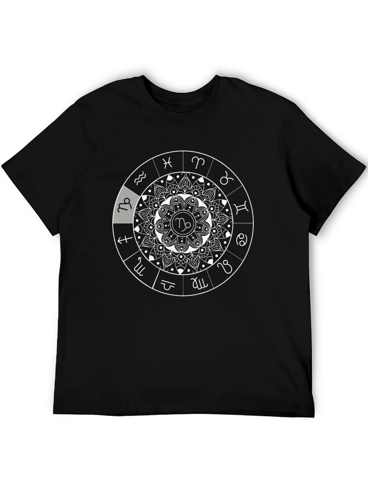 Zodiac Mandala T-Shirt - Capricorn Symbol