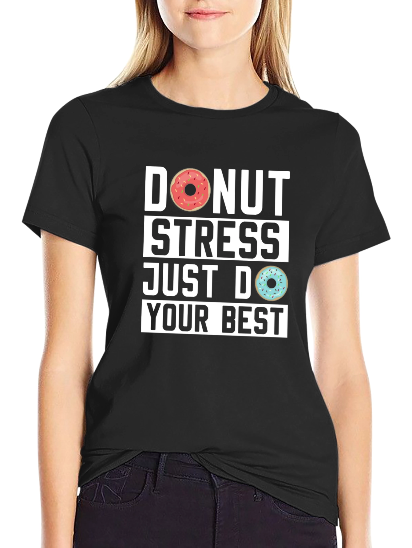 Donut Stress Graphic T-Shirt - Funny Relax Tee