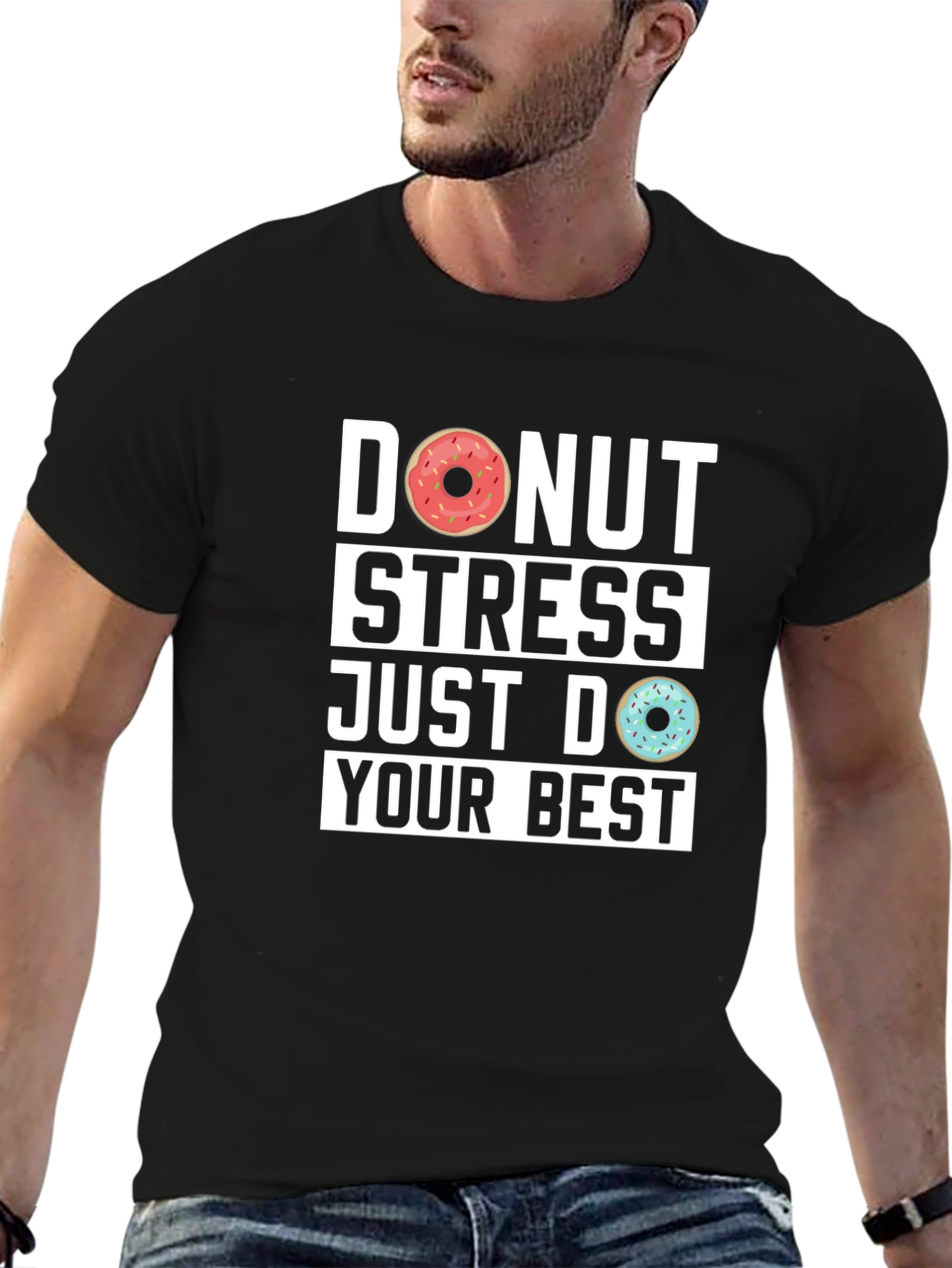 Donut Stress Graphic T-Shirt - Funny Relax Tee