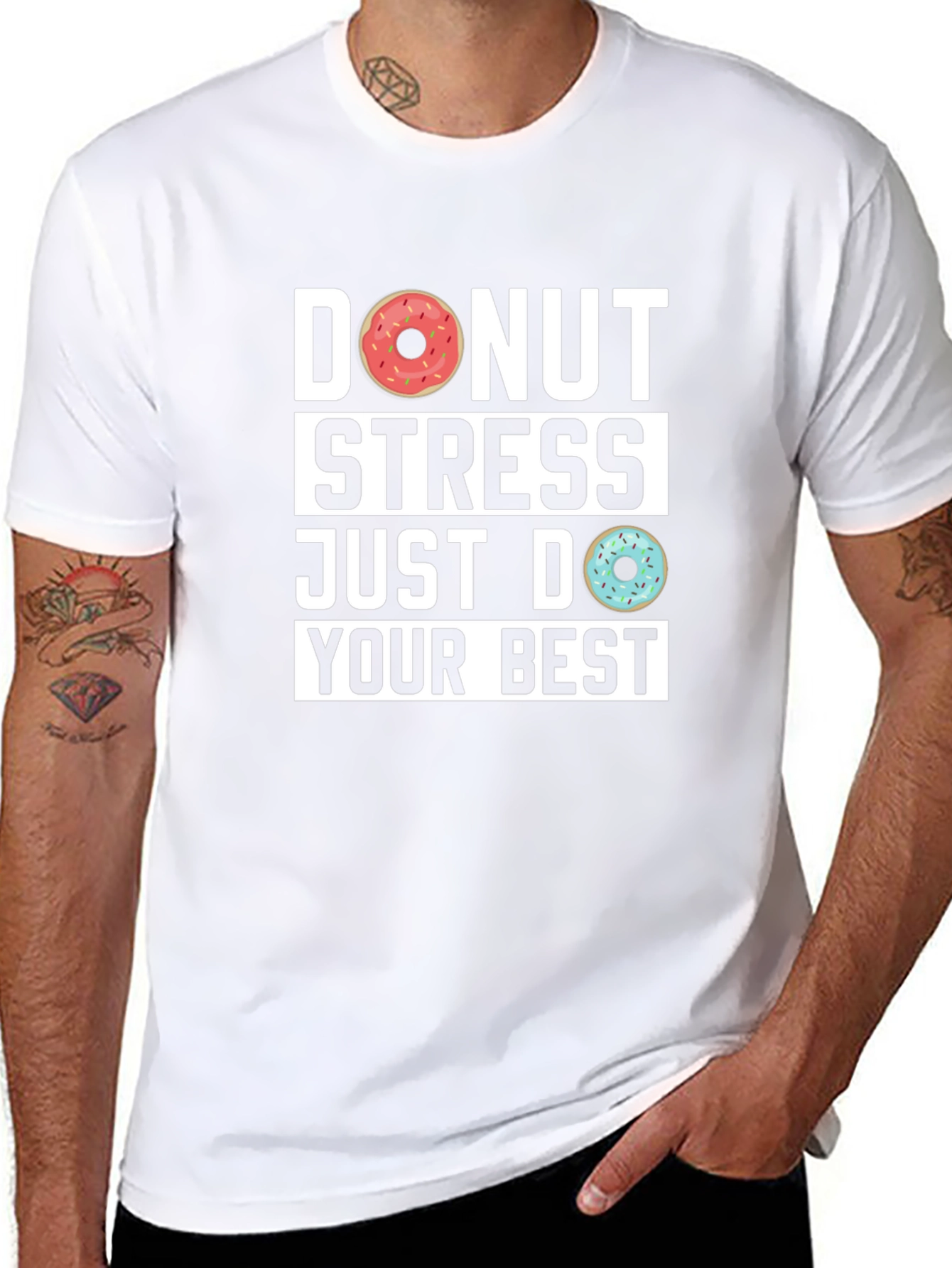 Donut Stress Graphic T-Shirt - Funny Relax Tee