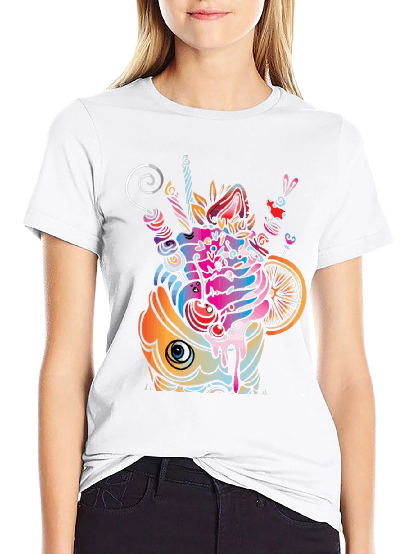 Psychedelic Cupcake Graphic T-Shirt