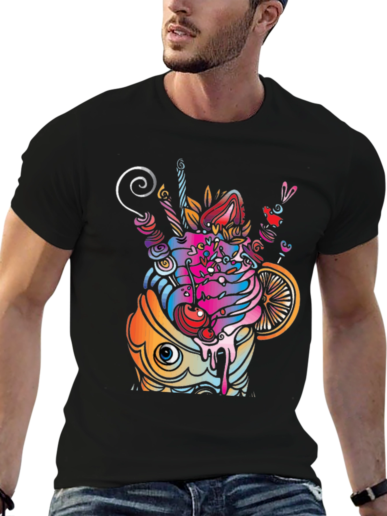 Psychedelic Cupcake Graphic T-Shirt
