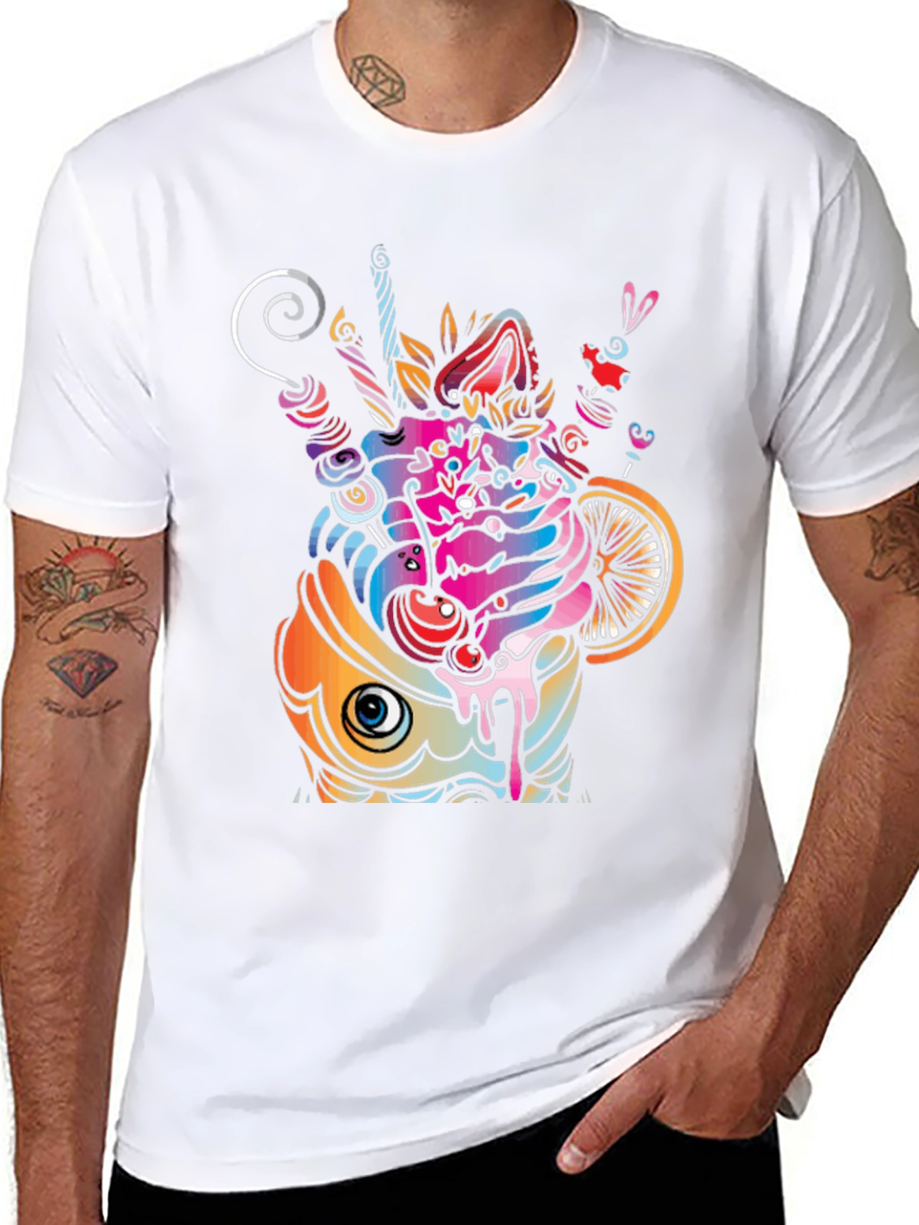 Psychedelic Cupcake Graphic T-Shirt