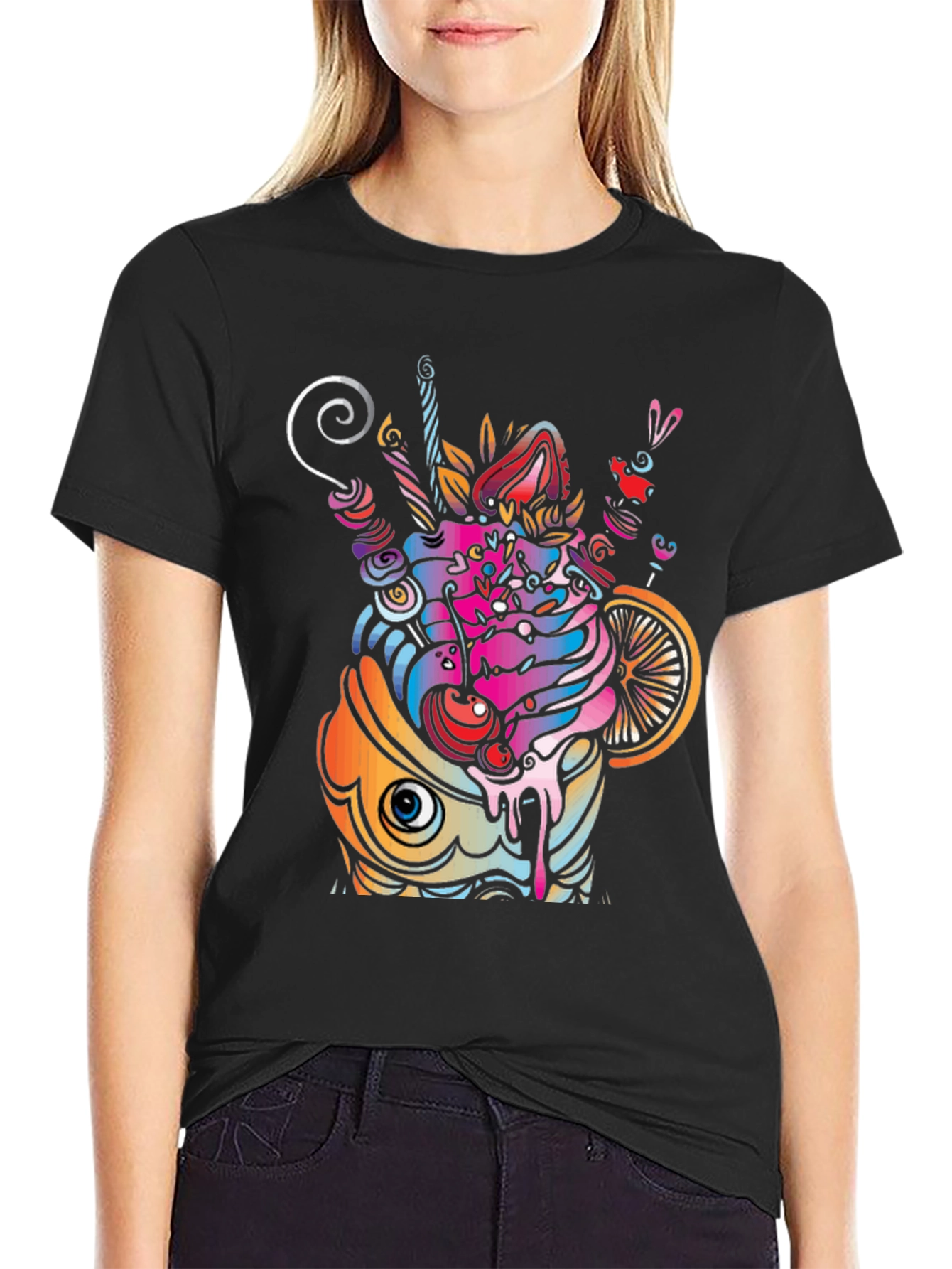 Psychedelic Cupcake Graphic T-Shirt