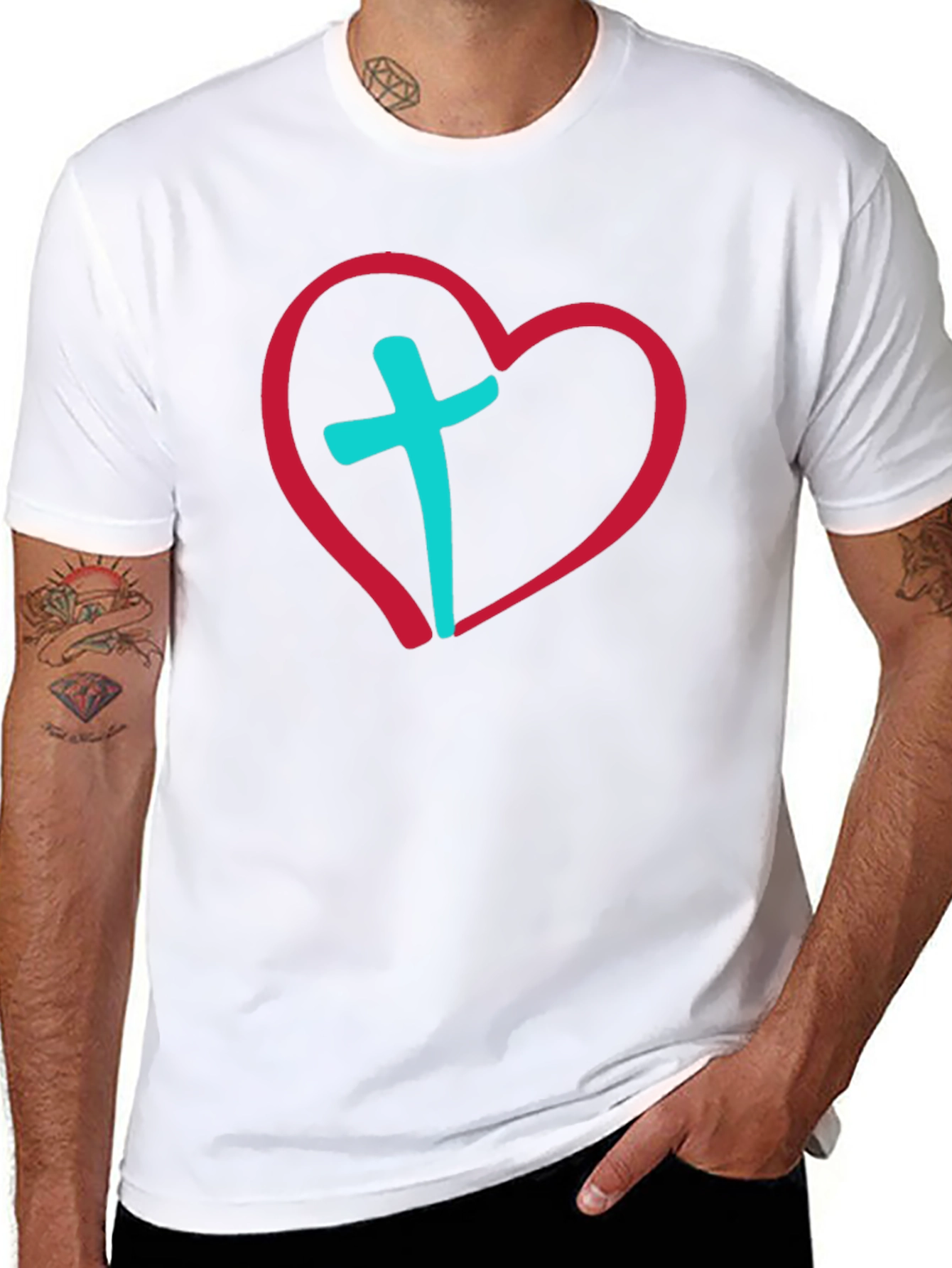 Heart and Cross Graphic Tee