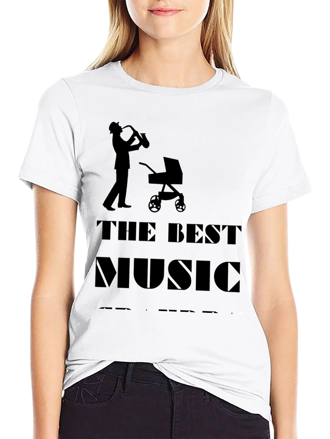 The Best Music Dad T-Shirt Saxophone Stroller Tee