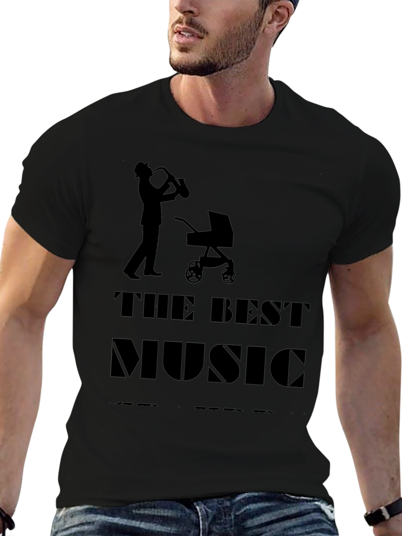 The Best Music Dad T-Shirt Saxophone Stroller Tee
