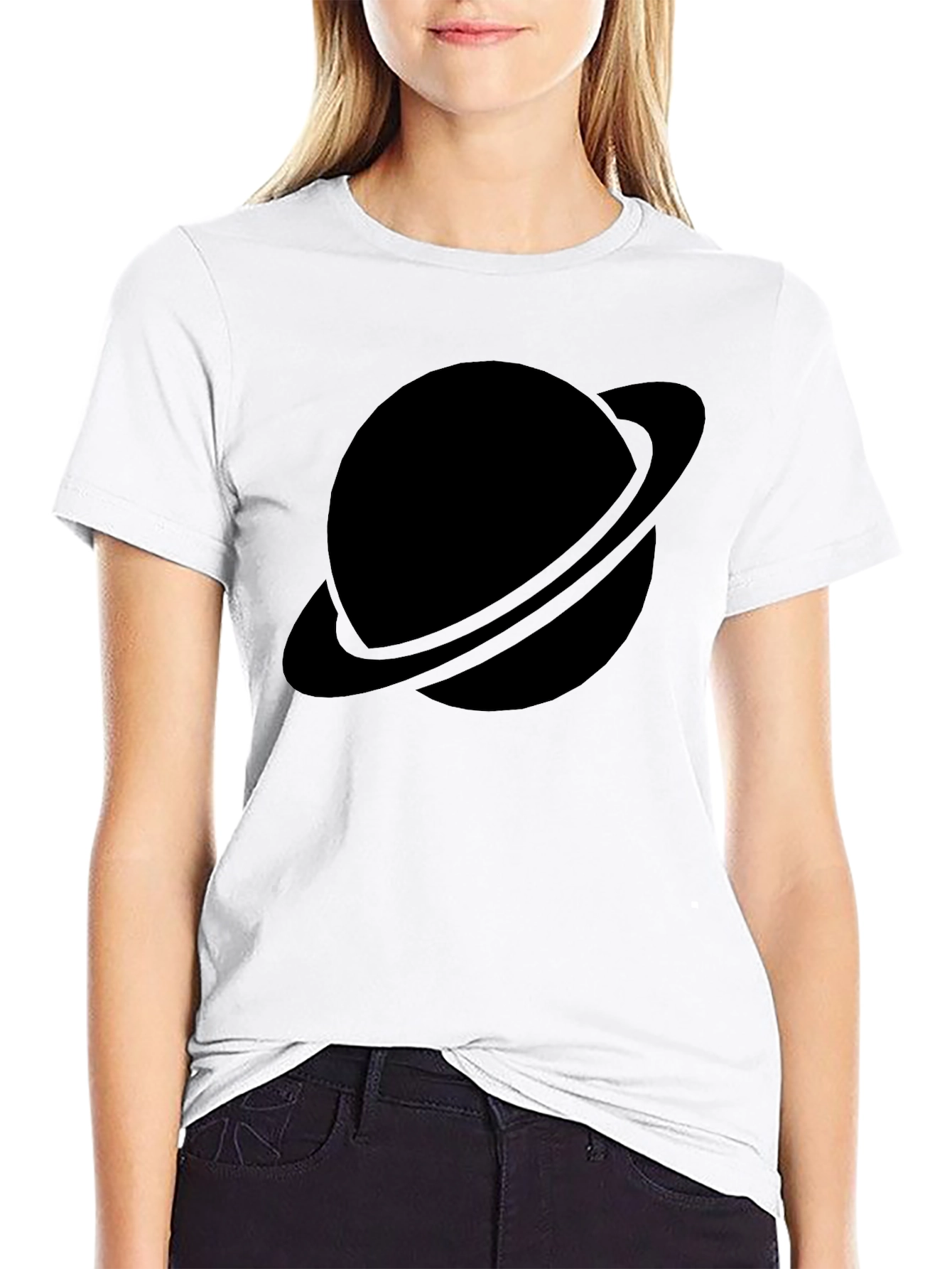 Black Planet Graphic Tee - Saturn Style