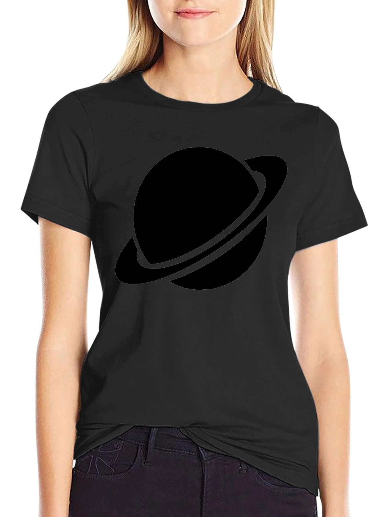 Black Planet Graphic Tee - Saturn Style
