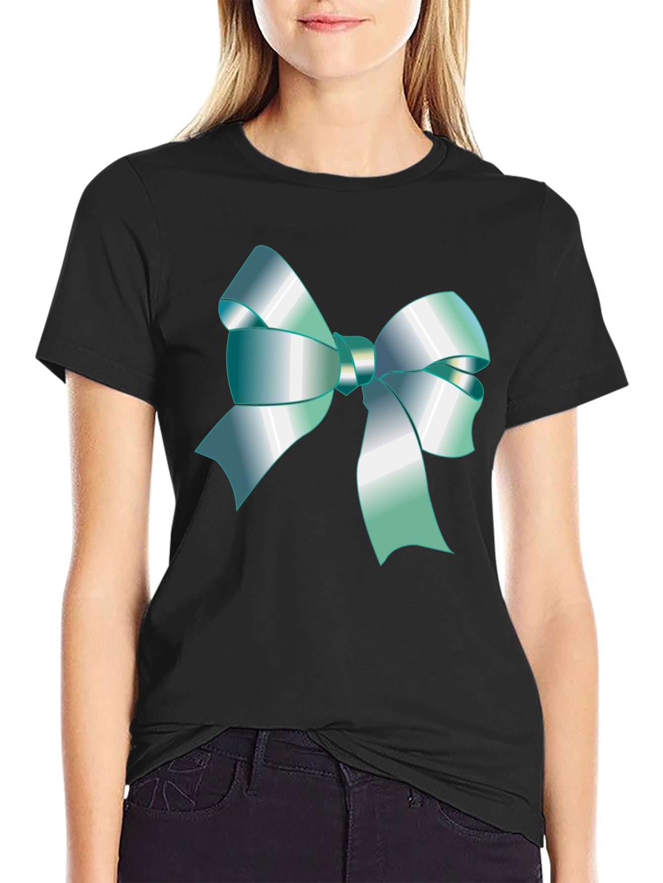 Ribbon Graphic Black T-Shirt