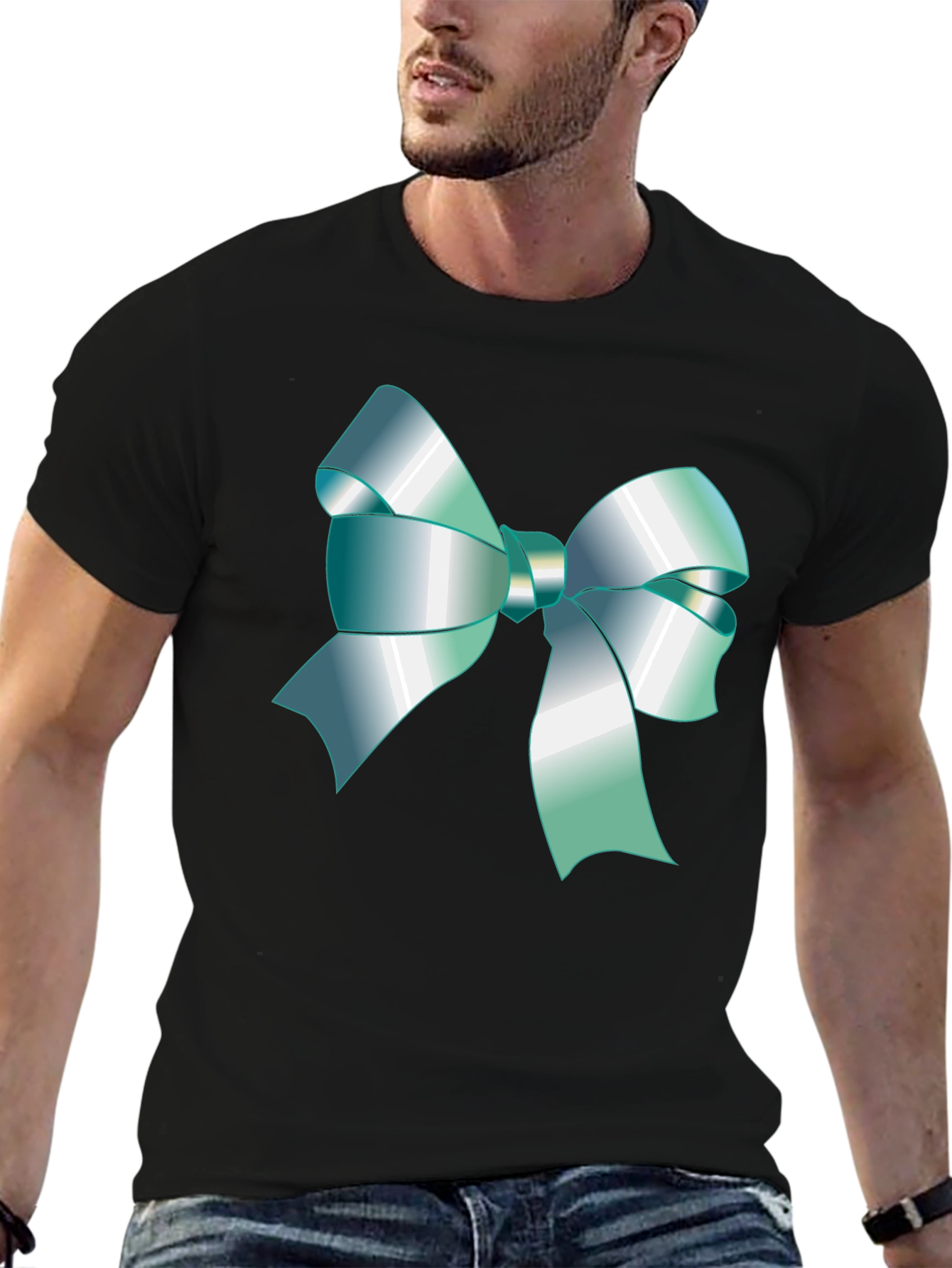 Ribbon Graphic Black T-Shirt