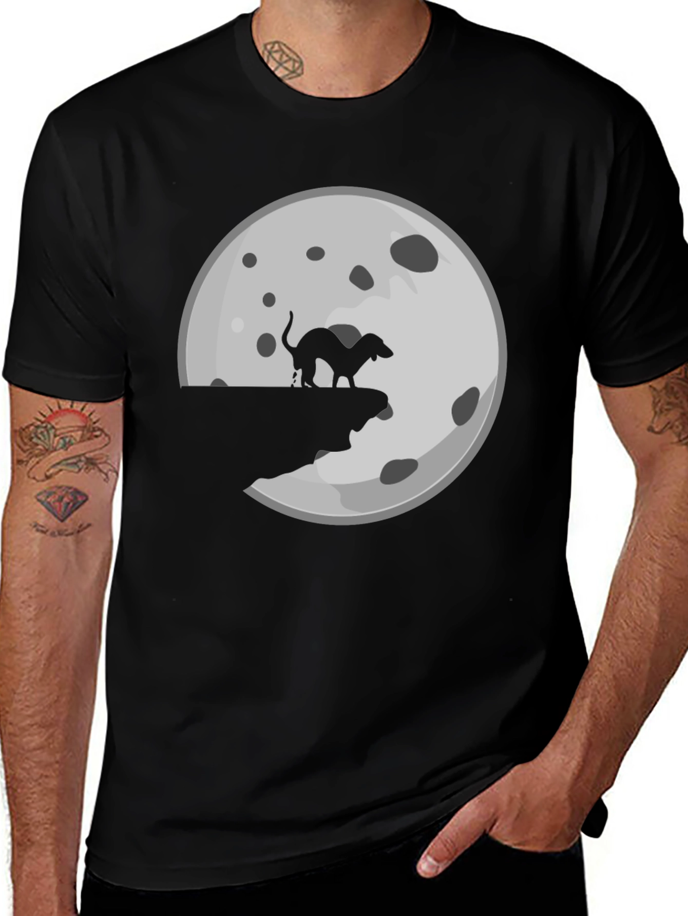 Dog Mooning T-Shirt - Novelty Graphic Tee
