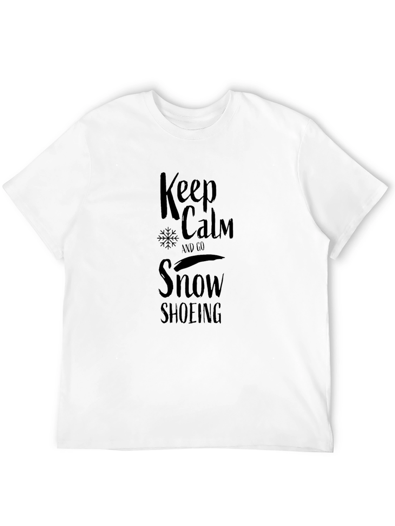 Keep Calm Snowshoeing Black Graphic Tee