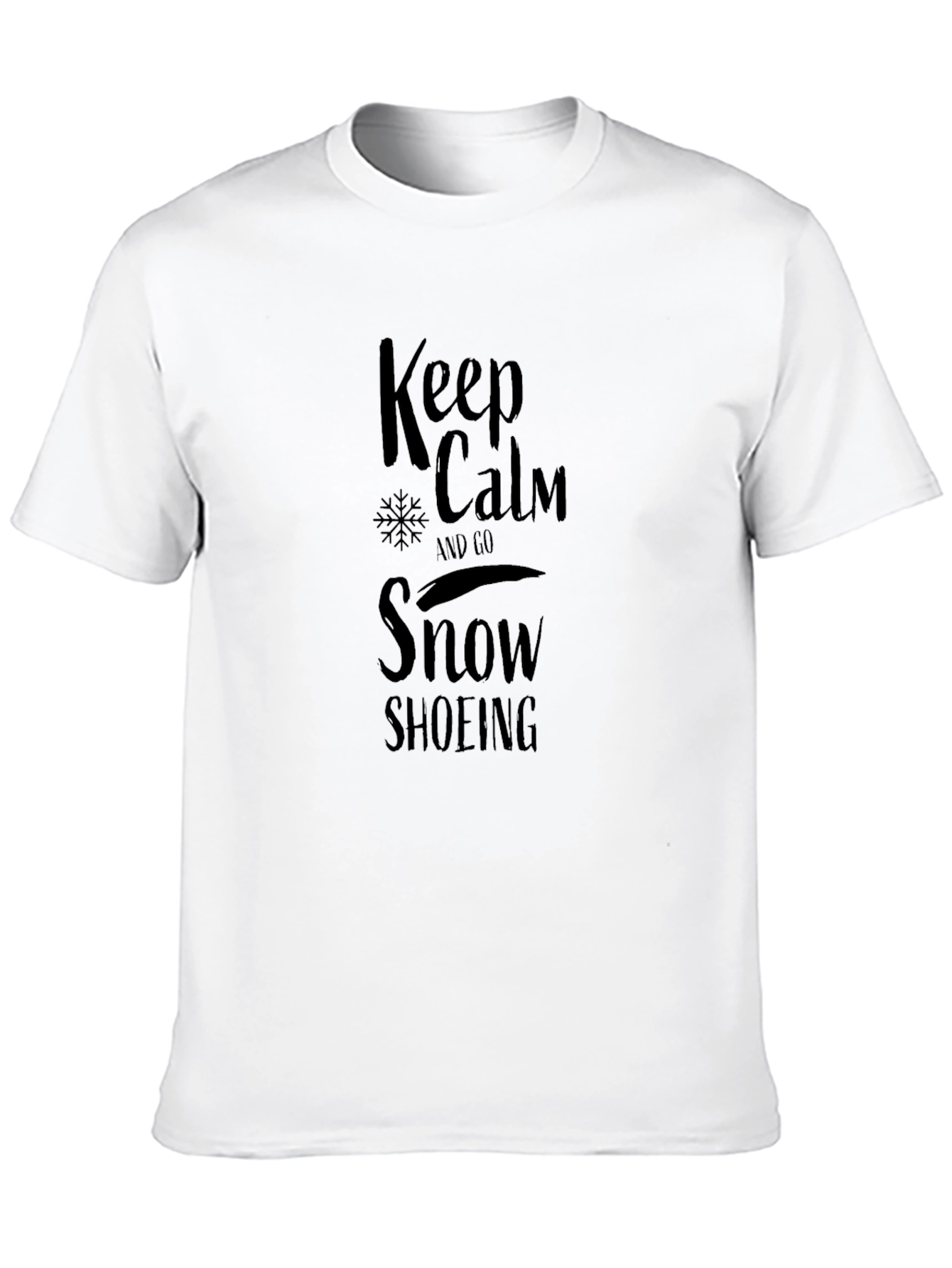 Keep Calm Snowshoeing Black Graphic Tee