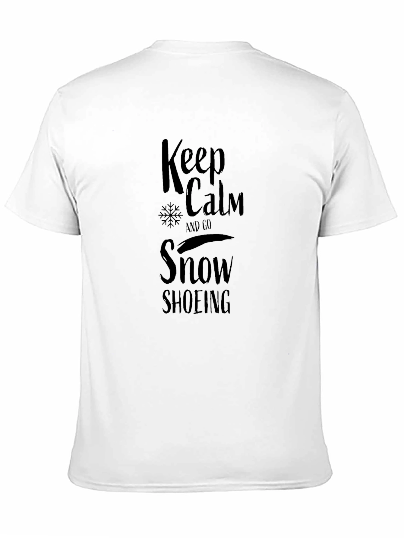 Keep Calm Snowshoeing Black Graphic Tee