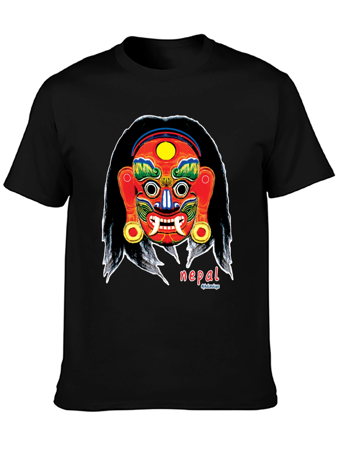 Nepal Mask Graphic Tee - Unique Design